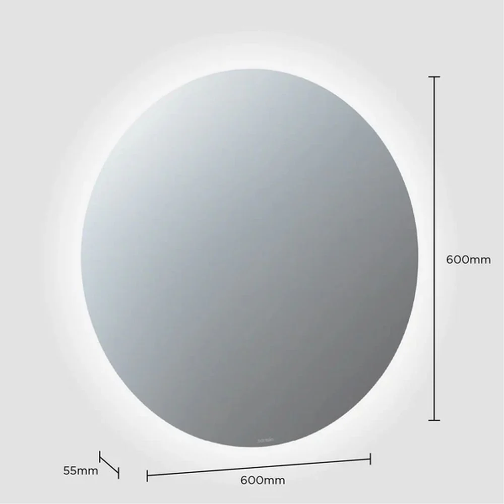 Lustro Rechargeable Mirror with Lithium Battery - Round - 600 x 600 - Frameless - Image 3