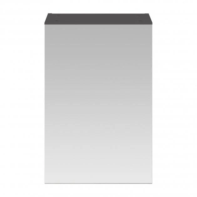 Mantello 450mm Single Door Mirrored Bathroom Cabinet - Gloss Grey - Image 2
