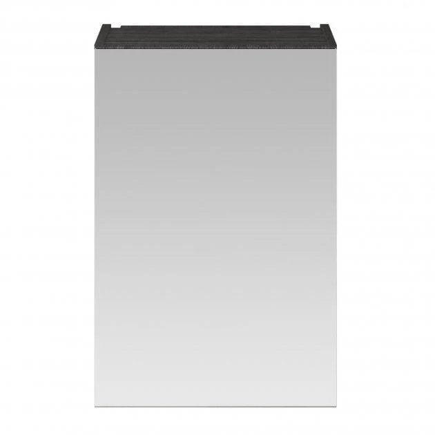Mantello 450mm Single Door Mirrored Bathroom Cabinet - Charcoal Black - Image 2