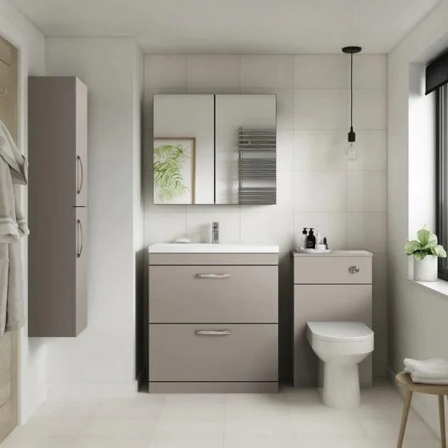 Mantello 500mm Back to Wall WC Unit - Gloss Grey - Image 2