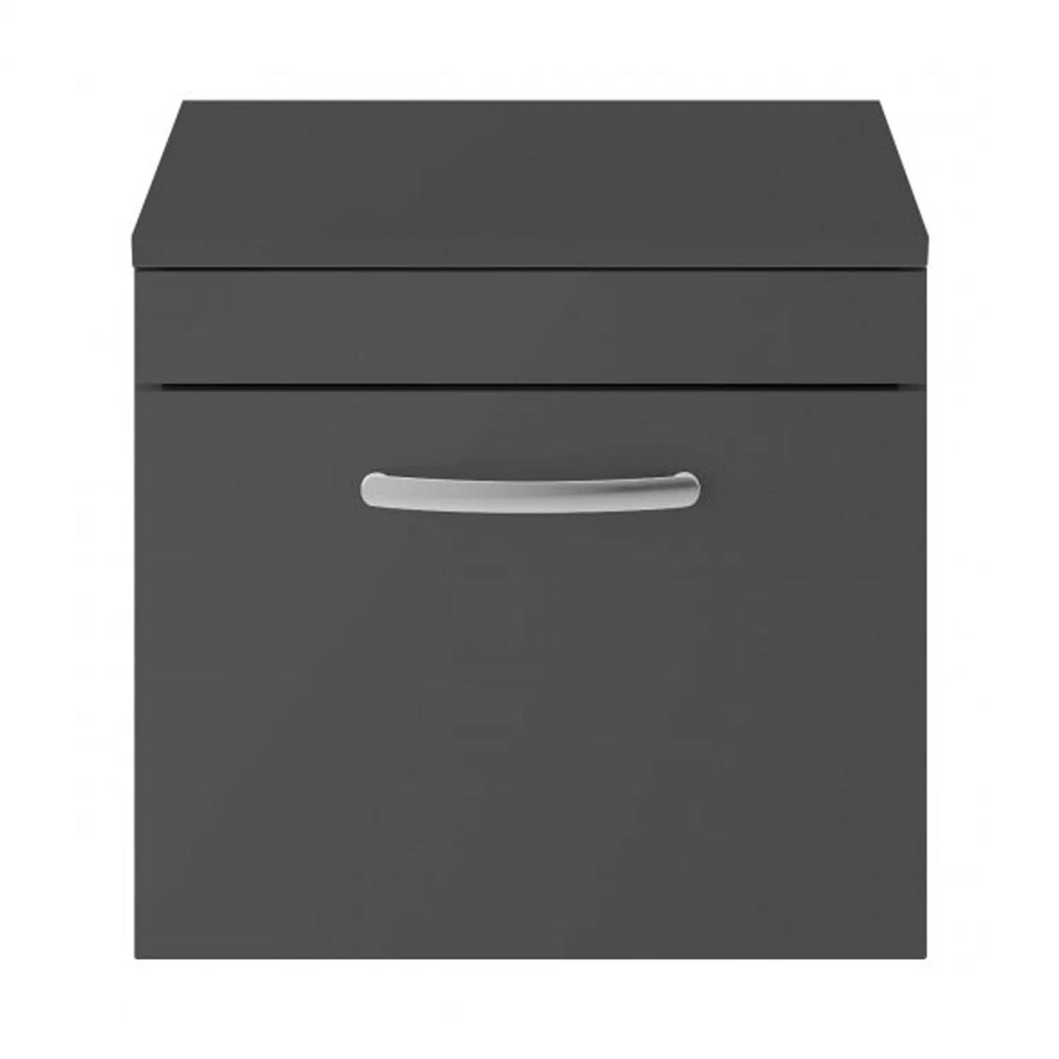 Mantello 500mm Wall Hung 1-Drawer Countertop Vanity Unit - Gloss Grey