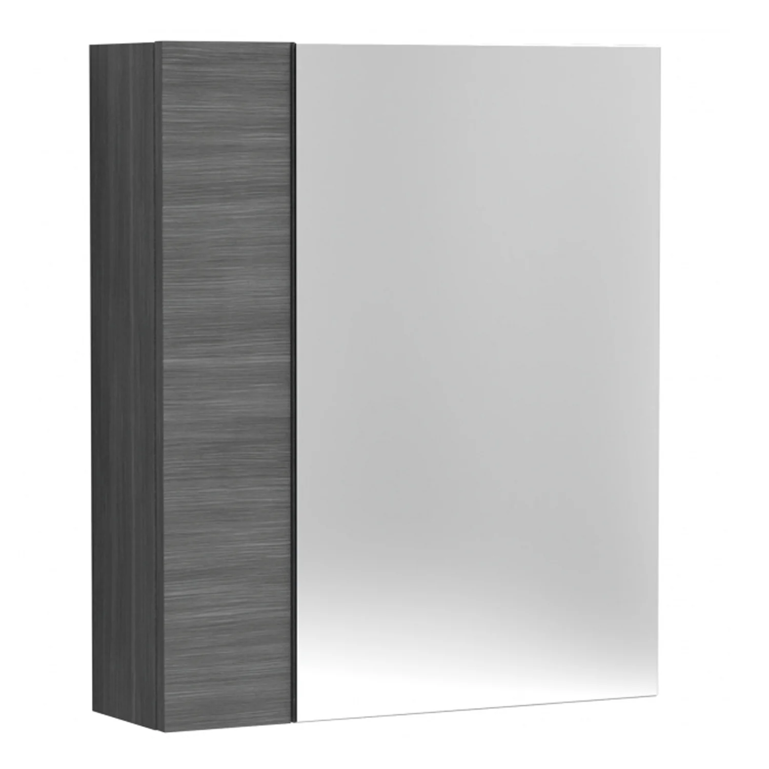 Mantello 600mm Mirrored Bathroom Cabinet - Anthracite Woodgrain