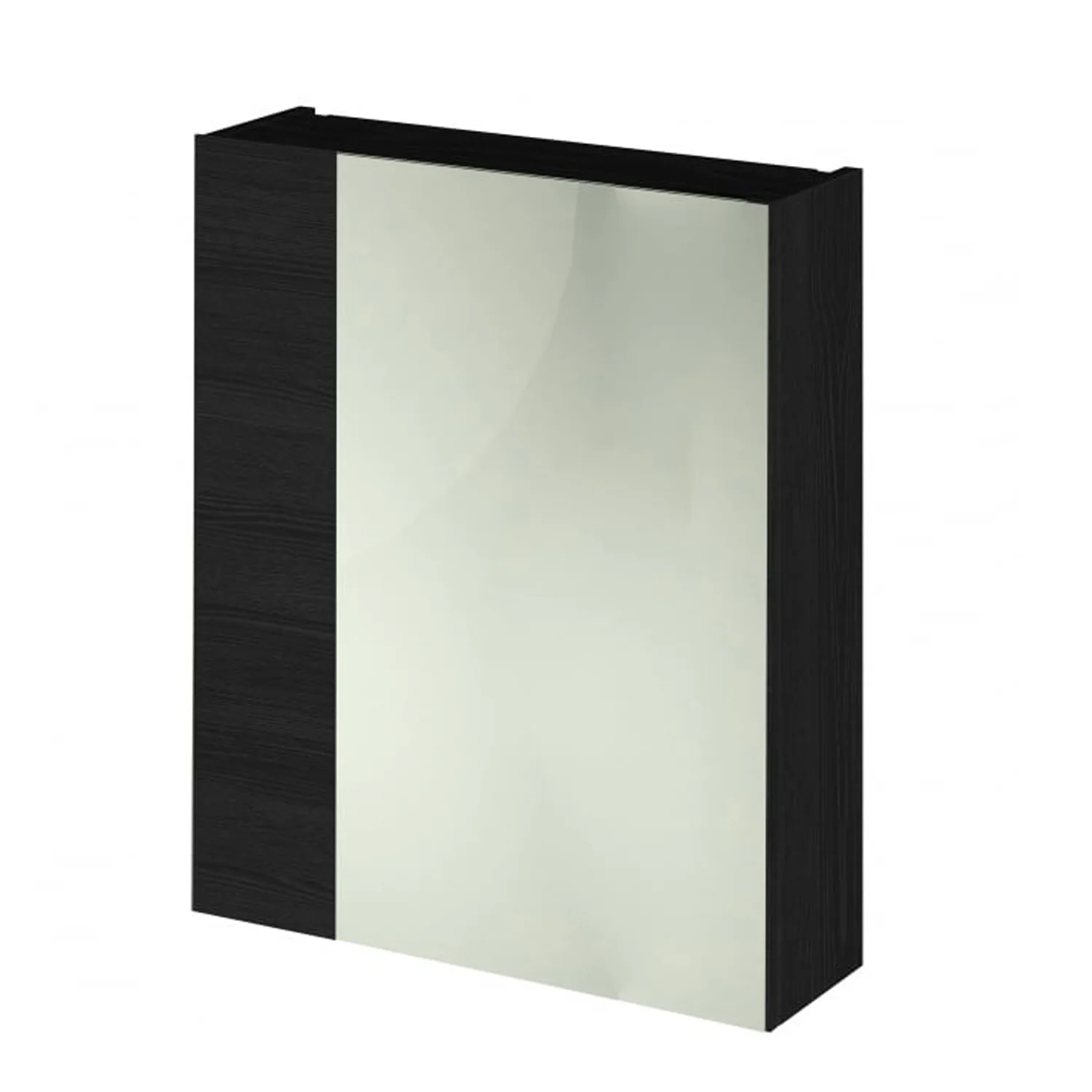 Mantello 600mm Mirrored Bathroom Cabinet - Charcoal Black