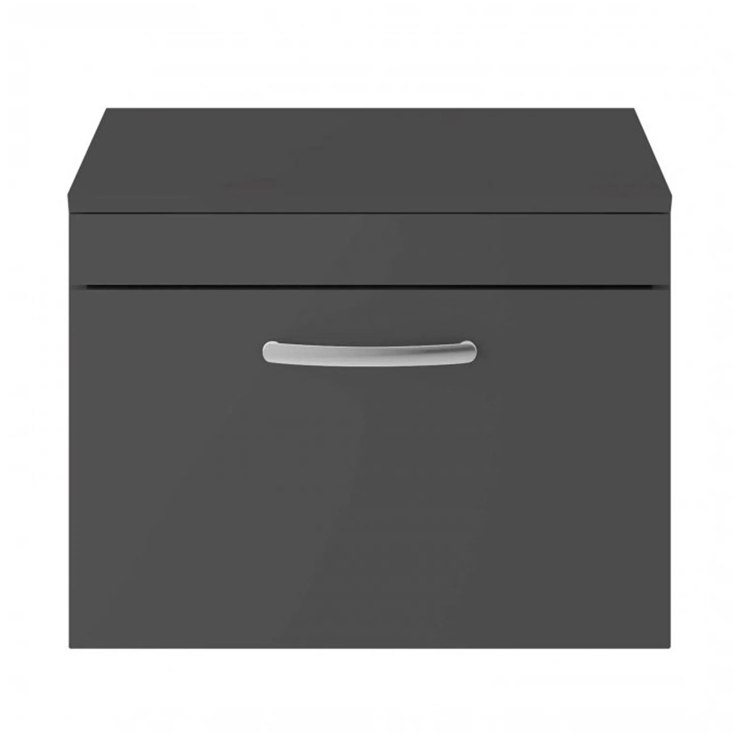 Mantello 600mm Wall Hung 1-Drawer Countertop Vanity Unit - Gloss Grey