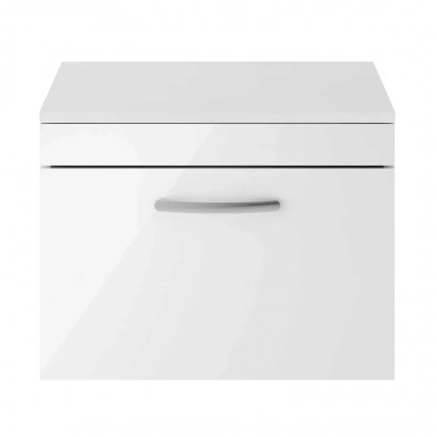 Mantello 600mm Wall Hung 1-Drawer Countertop Vanity Unit - Gloss White
