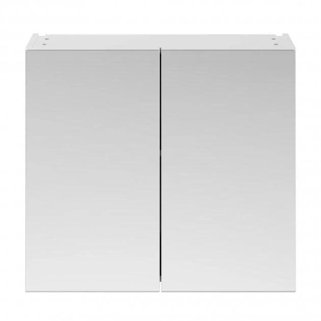 Mantello 800mm Double Door Mirrored Bathroom Cabinet - White