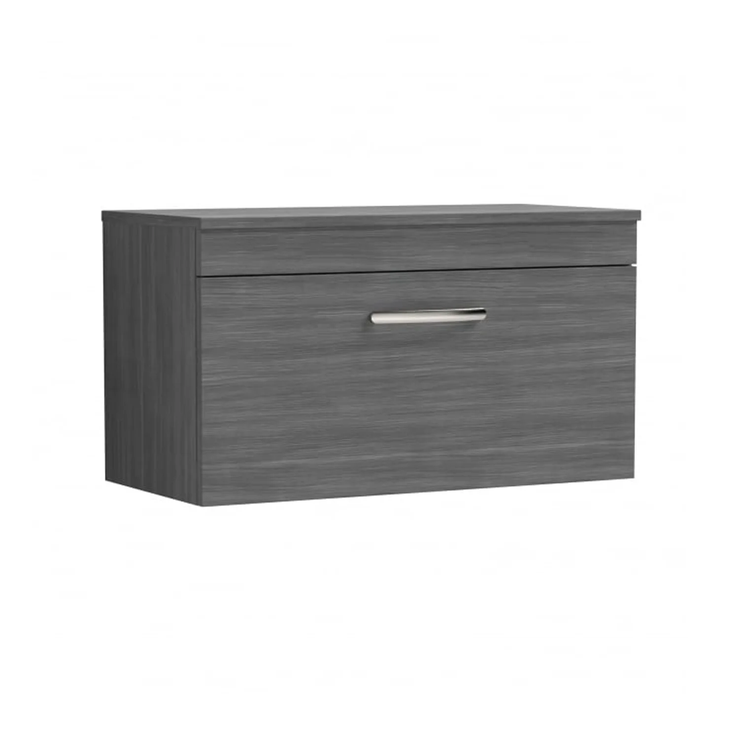 Mantello 800mm Wall Hung 1-Drawer Countertop Vanity Unit - Anthracite Woodgrain