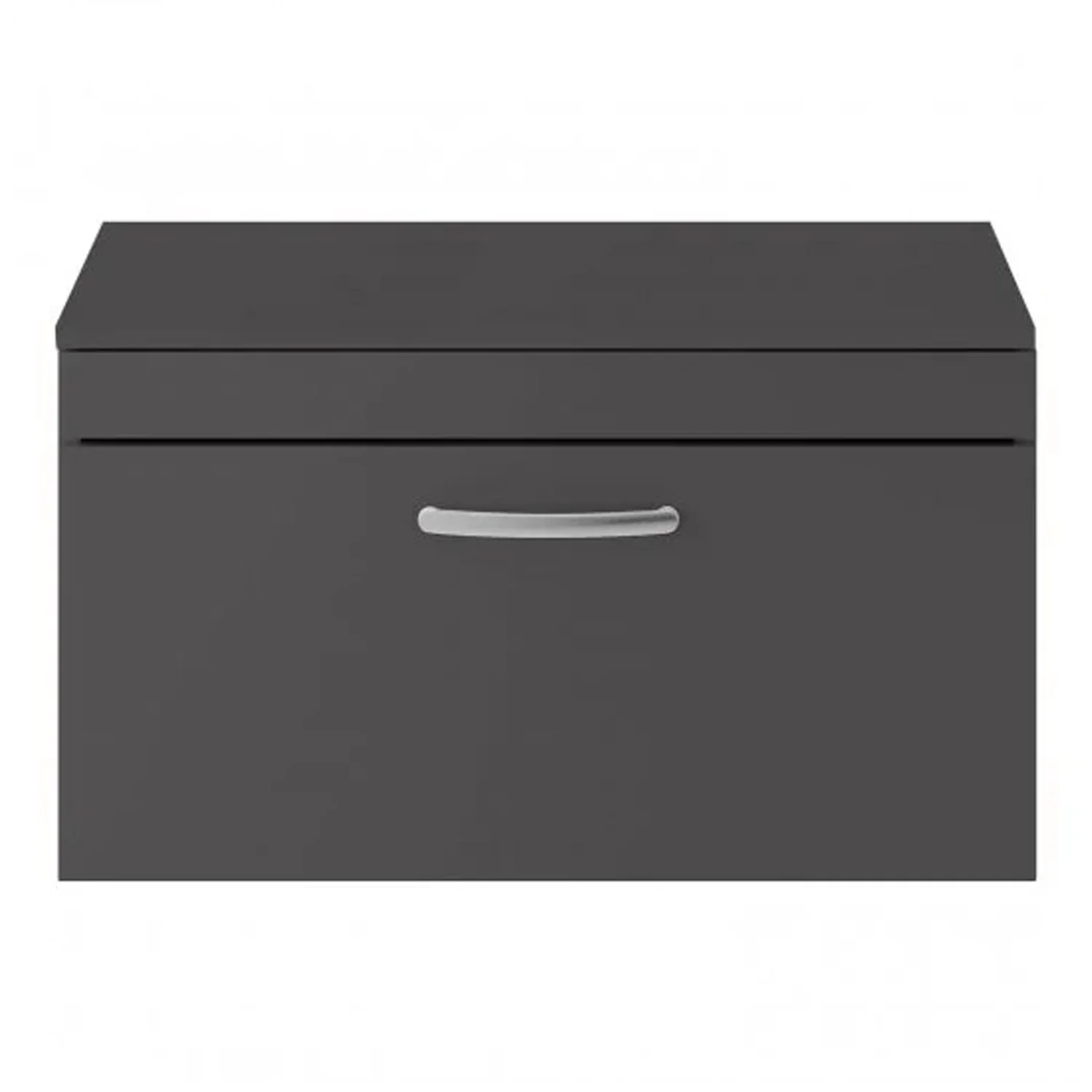 Mantello 800mm Wall Hung 1-Drawer Countertop Vanity Unit - Gloss Grey