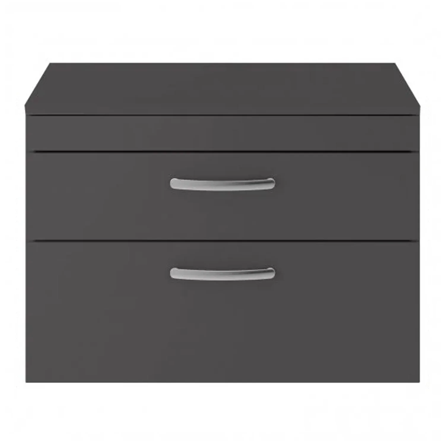 Mantello 800mm Wall Hung 2-Drawer Countertop Vanity Unit - Gloss Grey