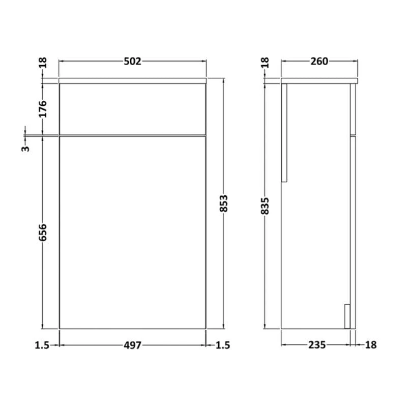 Mantello Black 1000mm Vanity & WC Set with Round Pan - White - Image 7