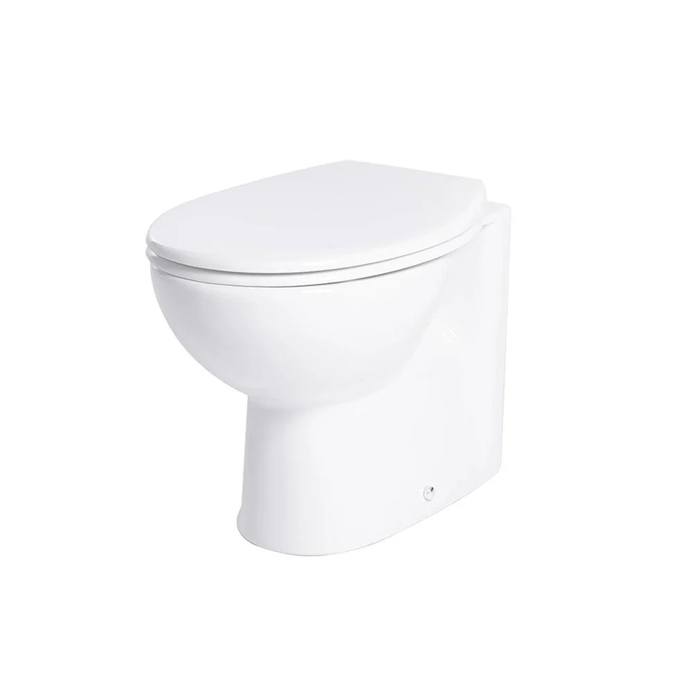 Mayford 500mm Toilet and Basin Combination Unit - White with Brushed Brass Flush - Image 8