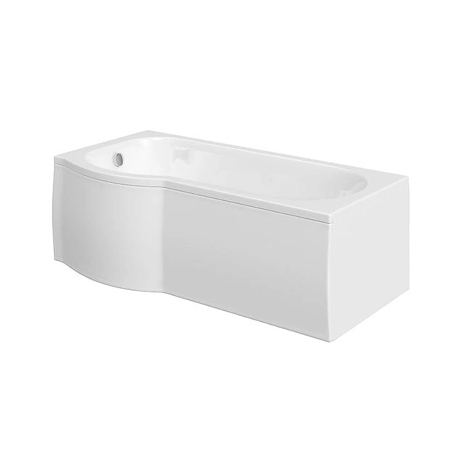 Mayford Complete Matt Black 1700 P Shaped 550 Vanity Bathroom Suite - Gloss Mid Grey - Image 4