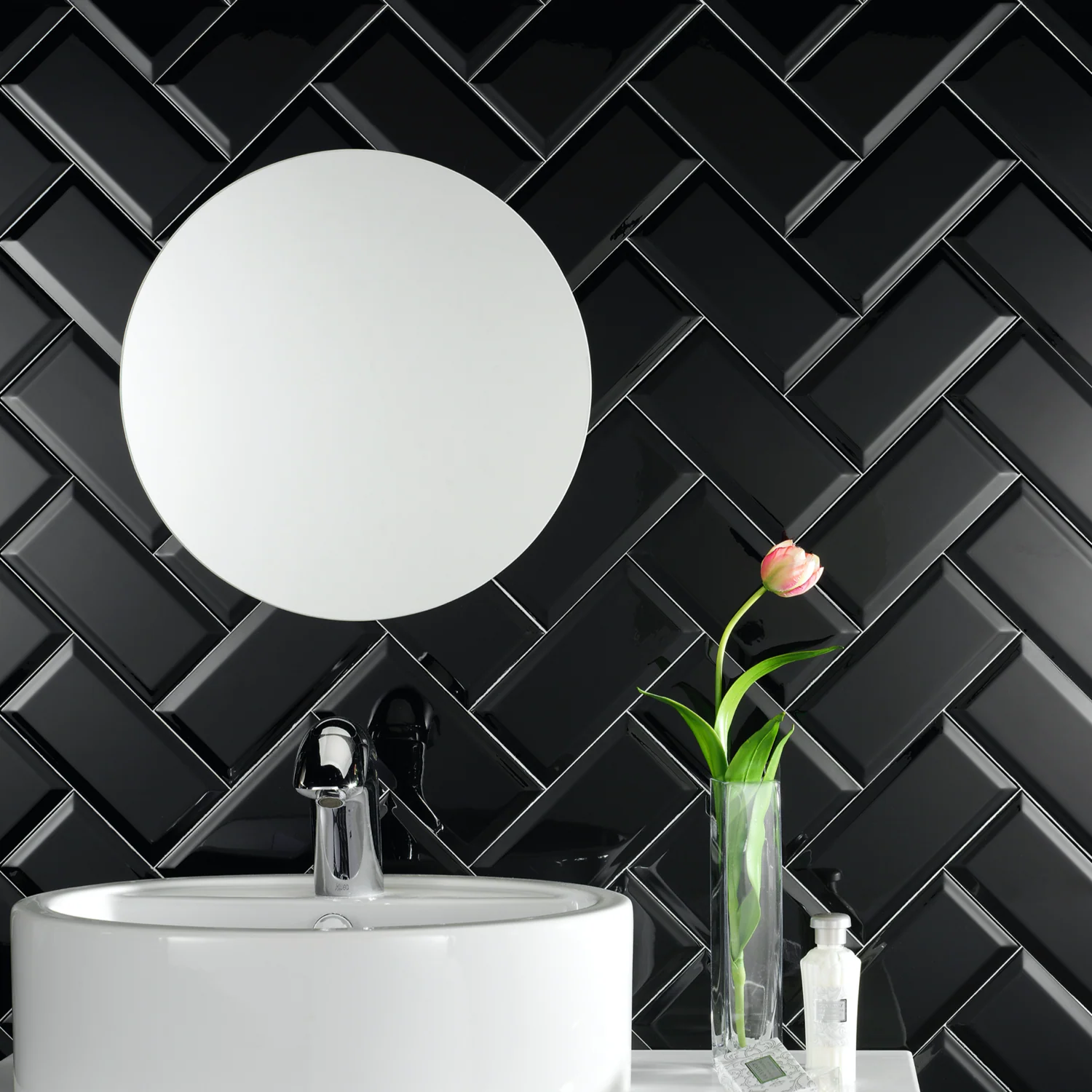 Metro Black Gloss Rectangle Ceramic Tiles