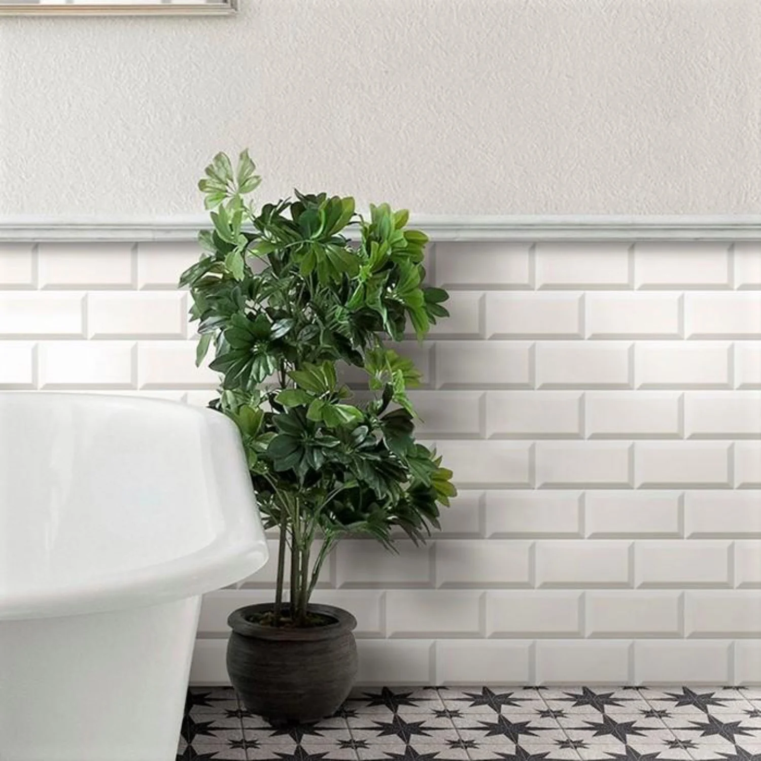 Metro White Gloss Rectangle Ceramic Tile - Image 4