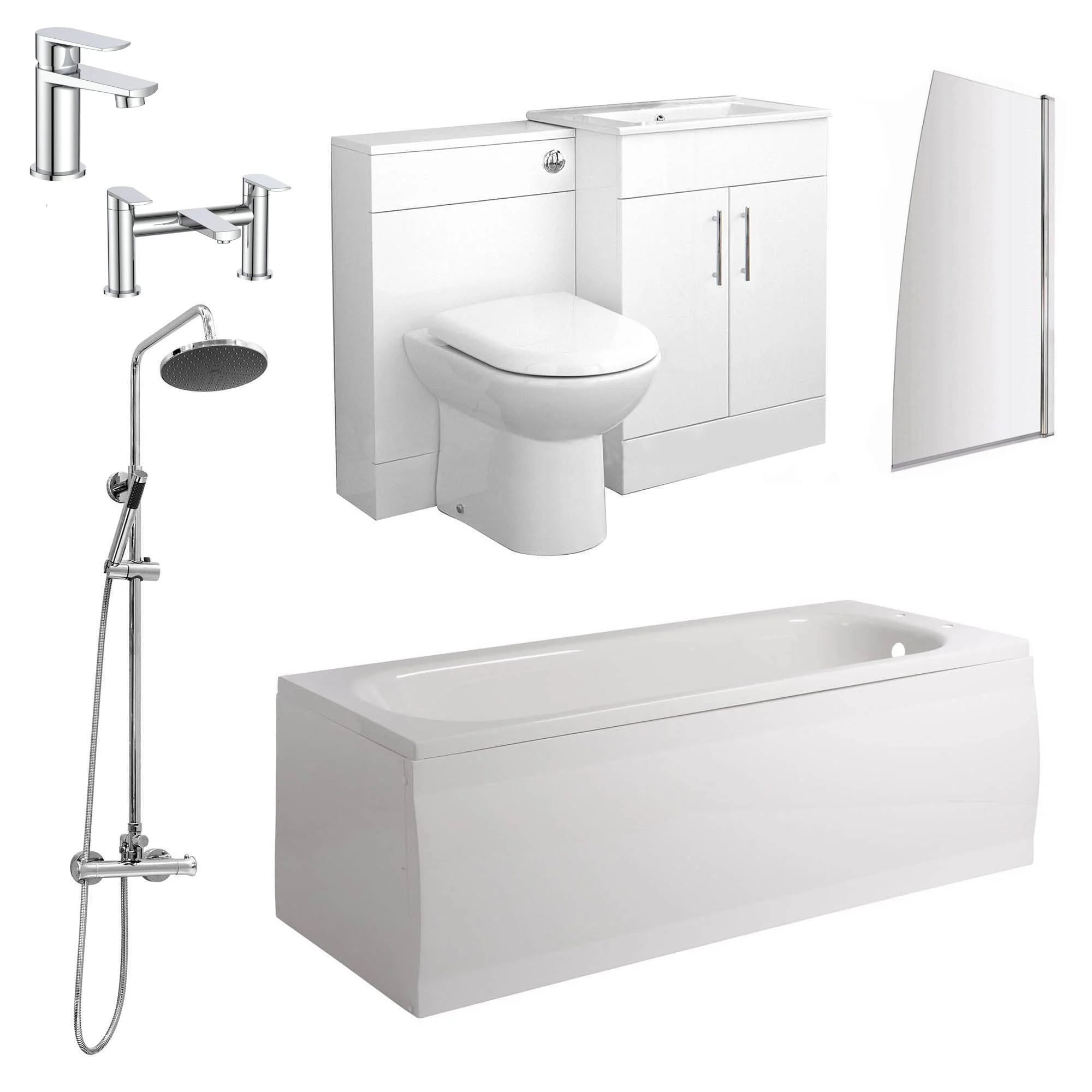 Mia Complete Luxury Vanity Shower Bathroom Suite - 1600mm