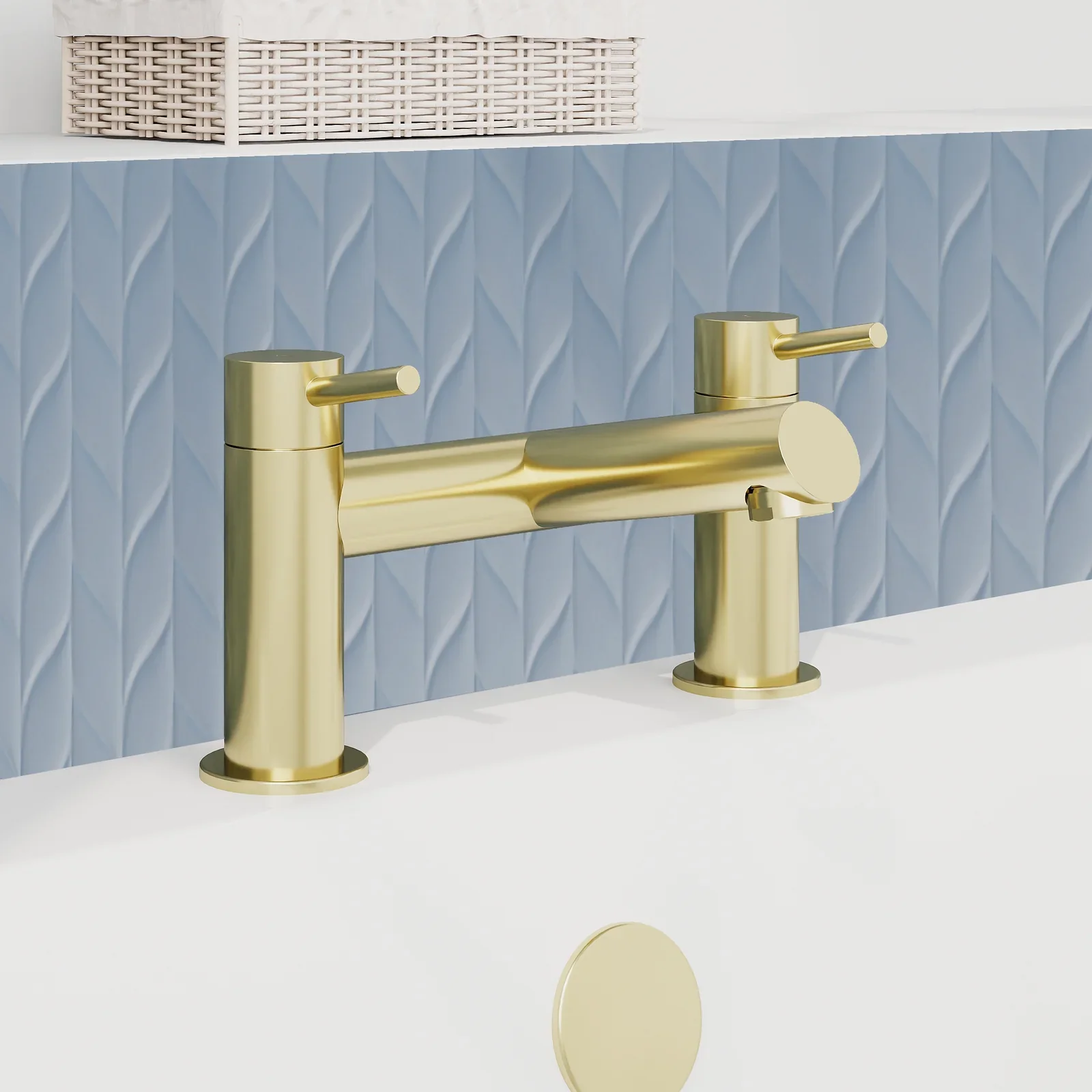 Misirlou 1700mm Shingle Complete Bathroom Suite - Brushed Brass - Image 3