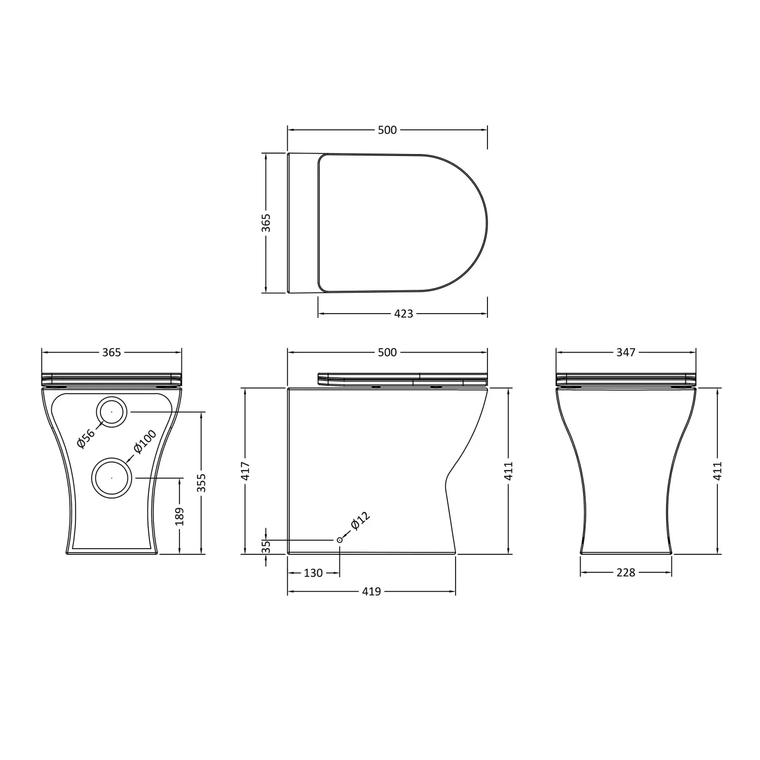 Misirlou Back To Wall Toilet & Soft Close Seat - Image 5