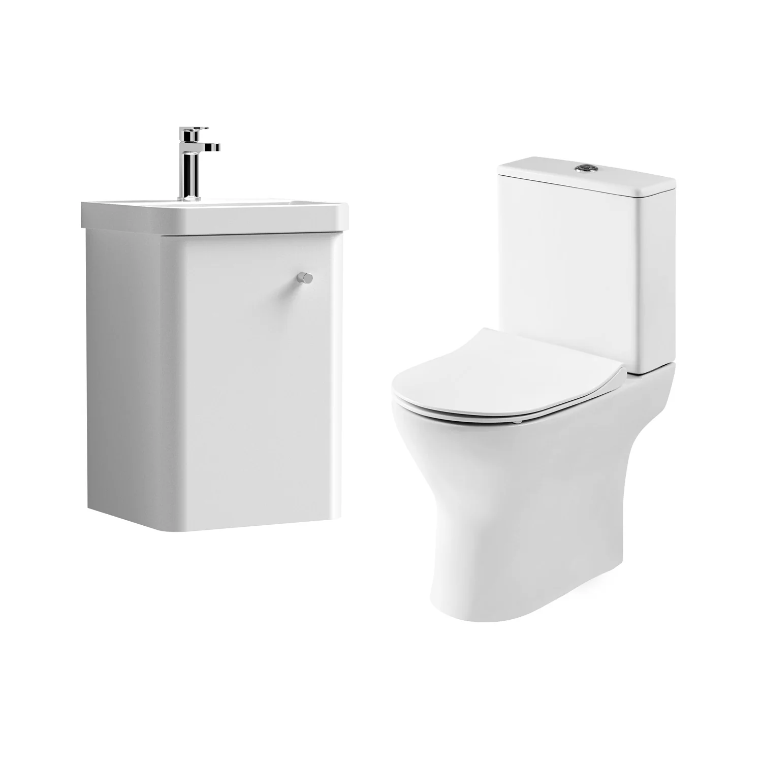 Misirlou Close Coupled Toilet with Core Wall Hung Cloakroom Unit