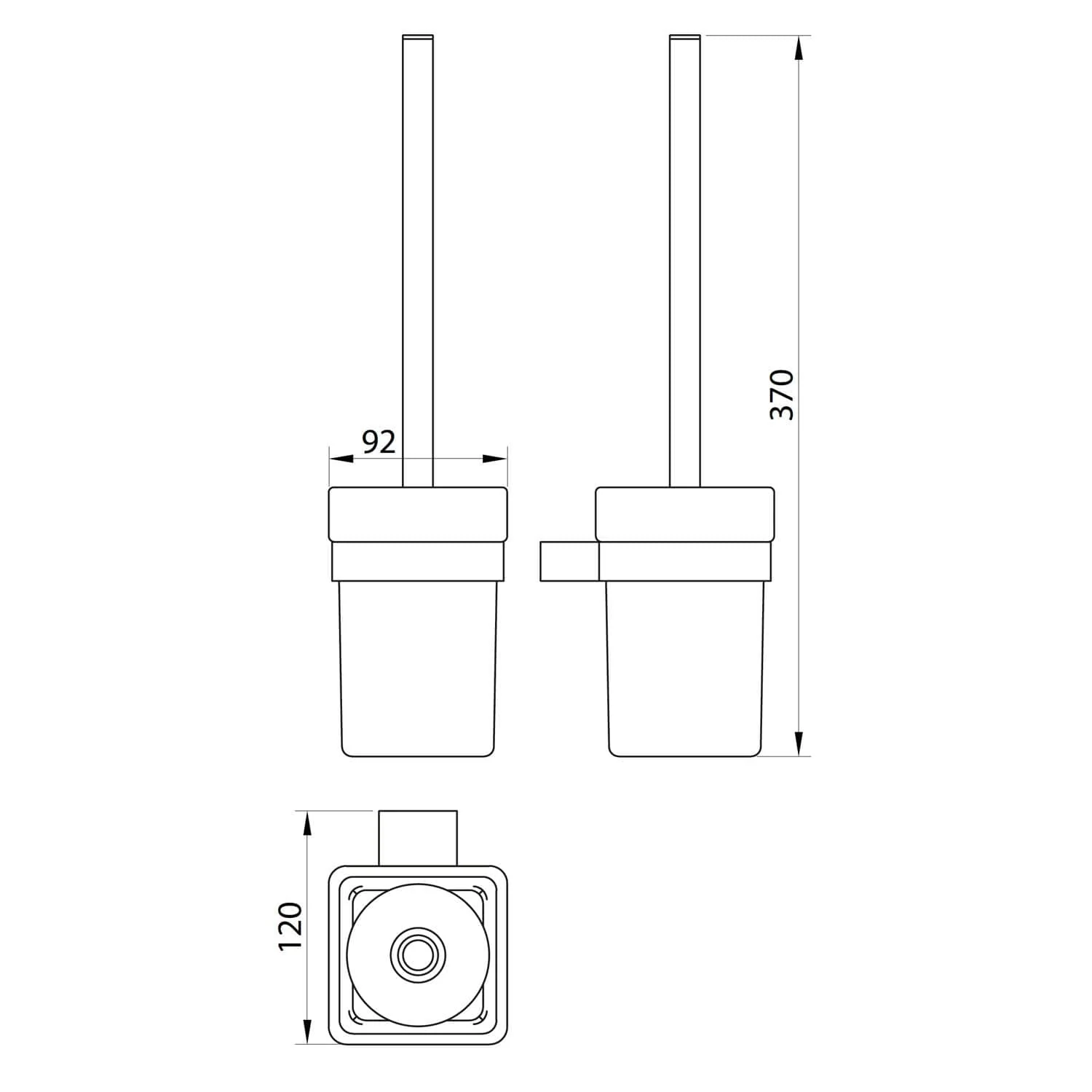 Mono Matt Black Toilet Brush & Holder - Image 2