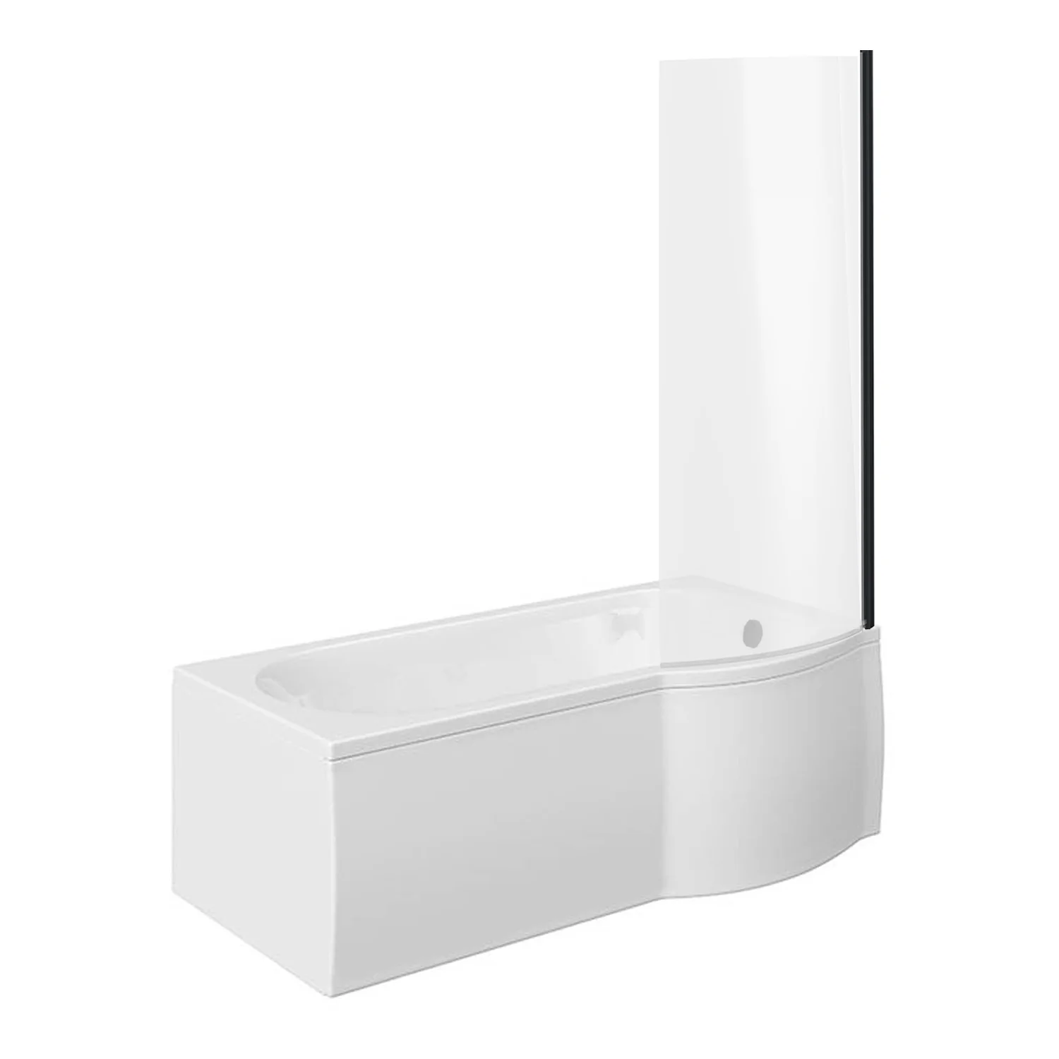 Monty 1700 Black P-Shaped Complete Shower Bathroom Suite - Image 12