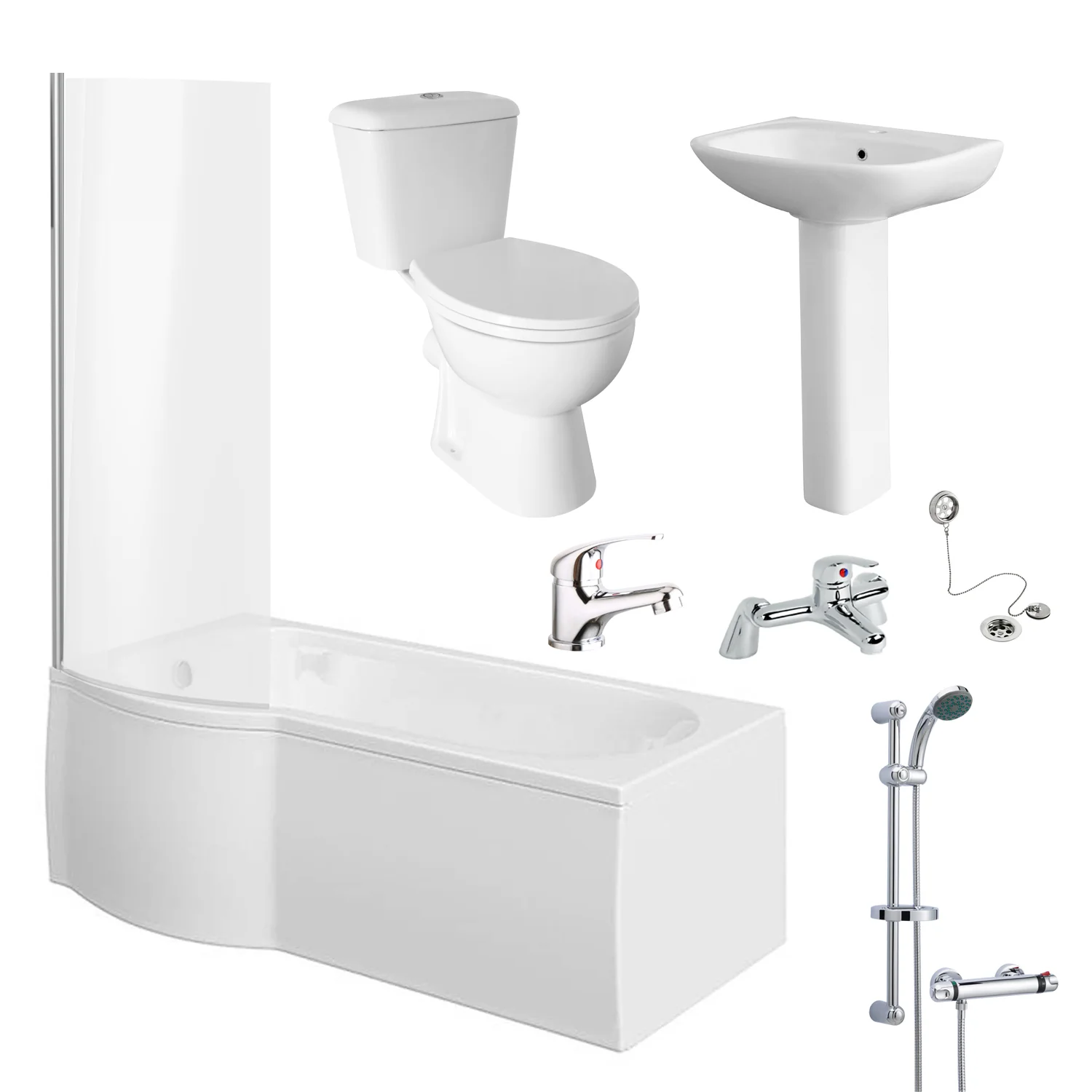 Monty 1700 P-Shaped Complete Bathroom Suite - Image 2