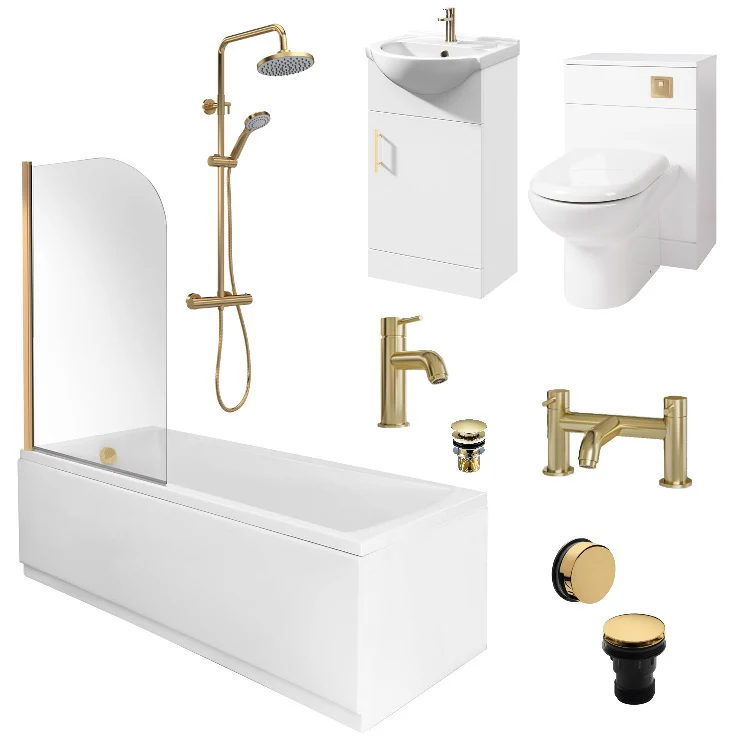 Monty 1700 Straight Bath 950 Combi Bathroom Suite