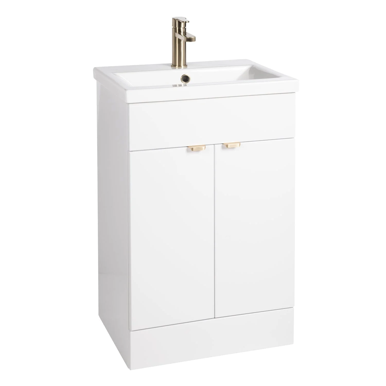 Serene 1800 L-Shaped Brushed Brass Vanity Complete Bathroom Suite - Image 6