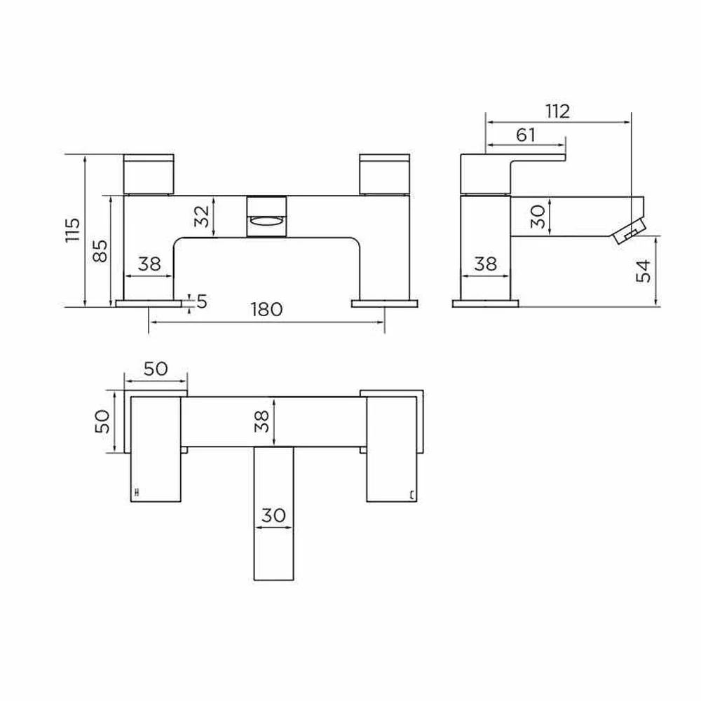 Niagara Edgeware Bath Filler - Chrome - Image 2