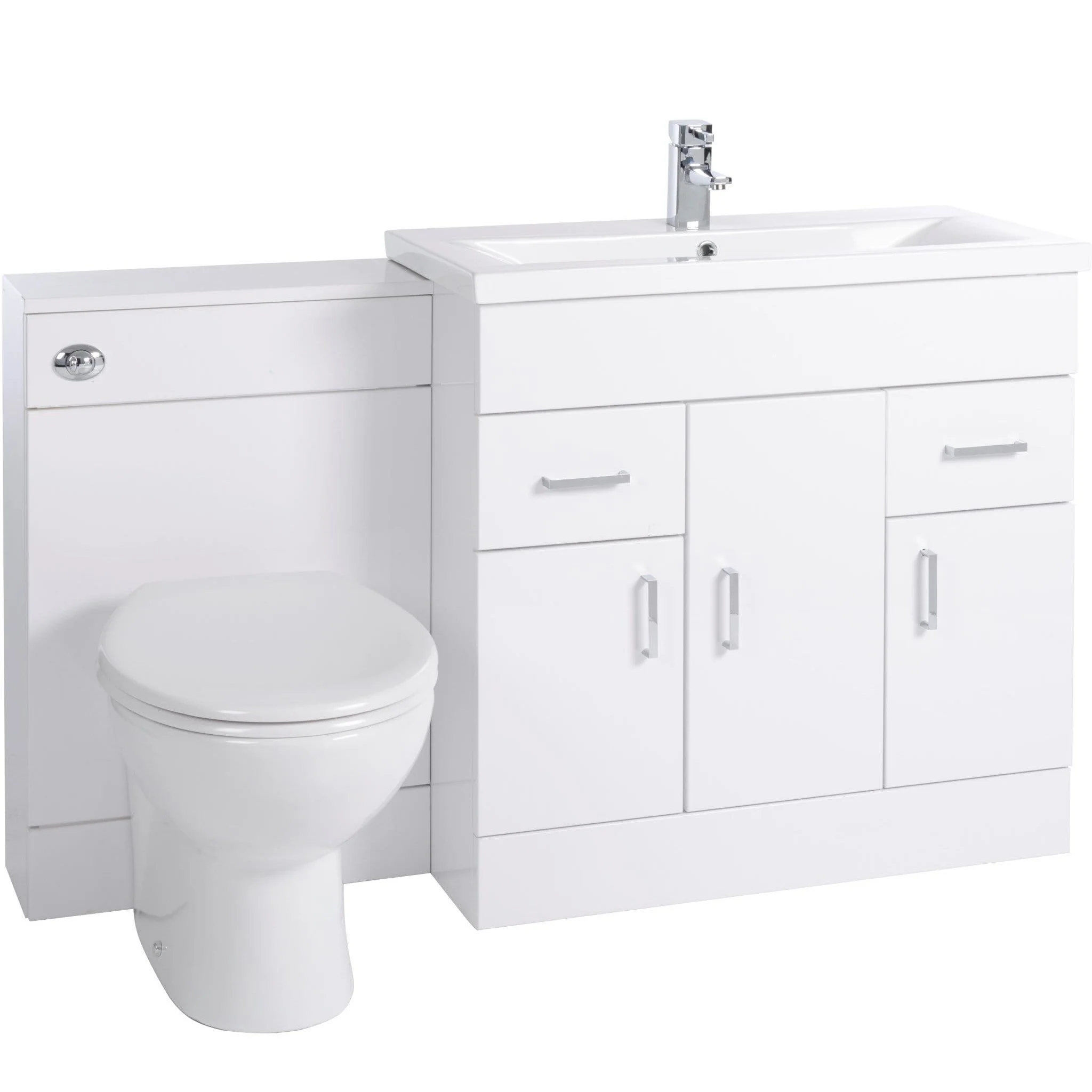 Nova 1300mm Vanity & WC Set - White - Image 2