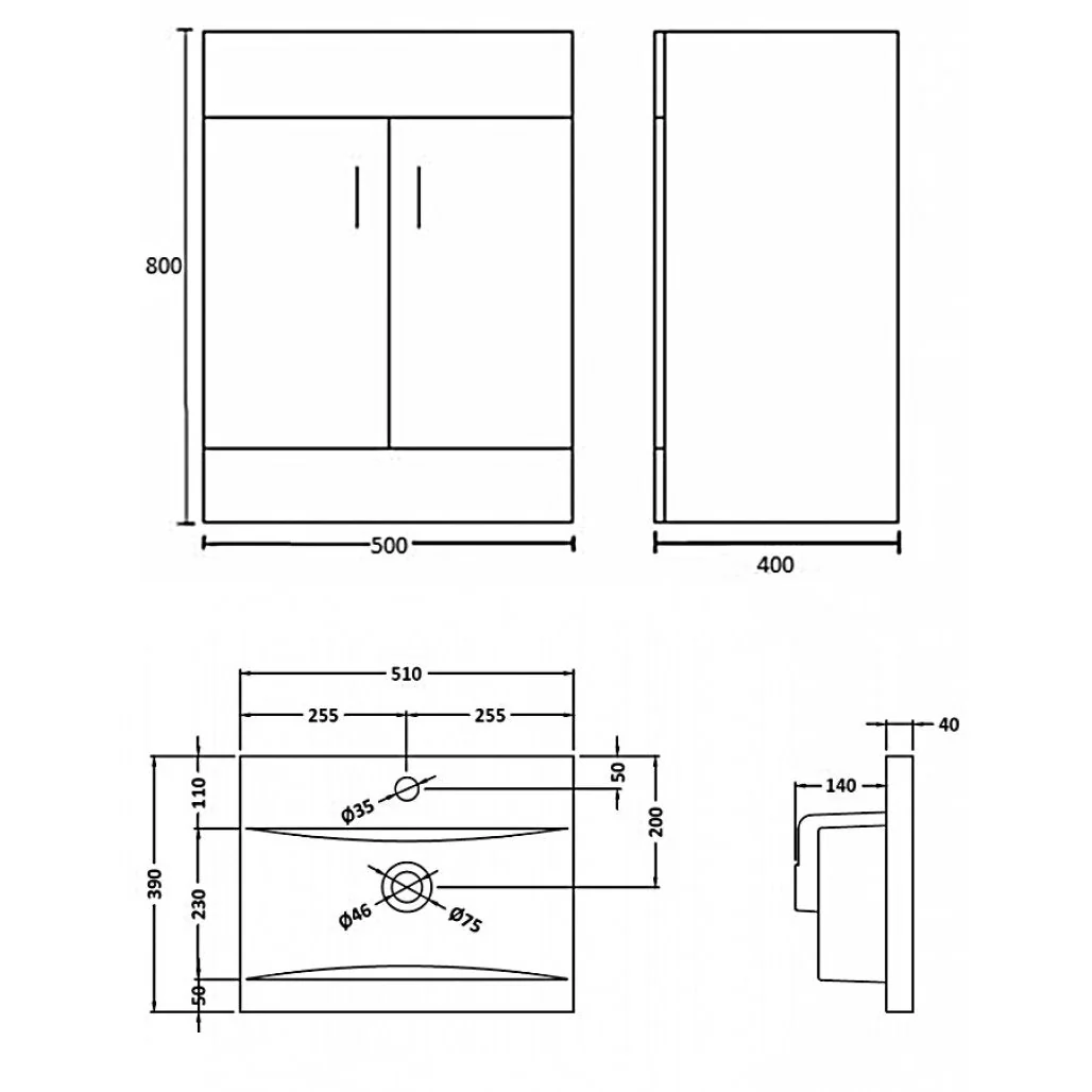 Nova 1500 Complete Vanity Bathroom Suite - Image 10