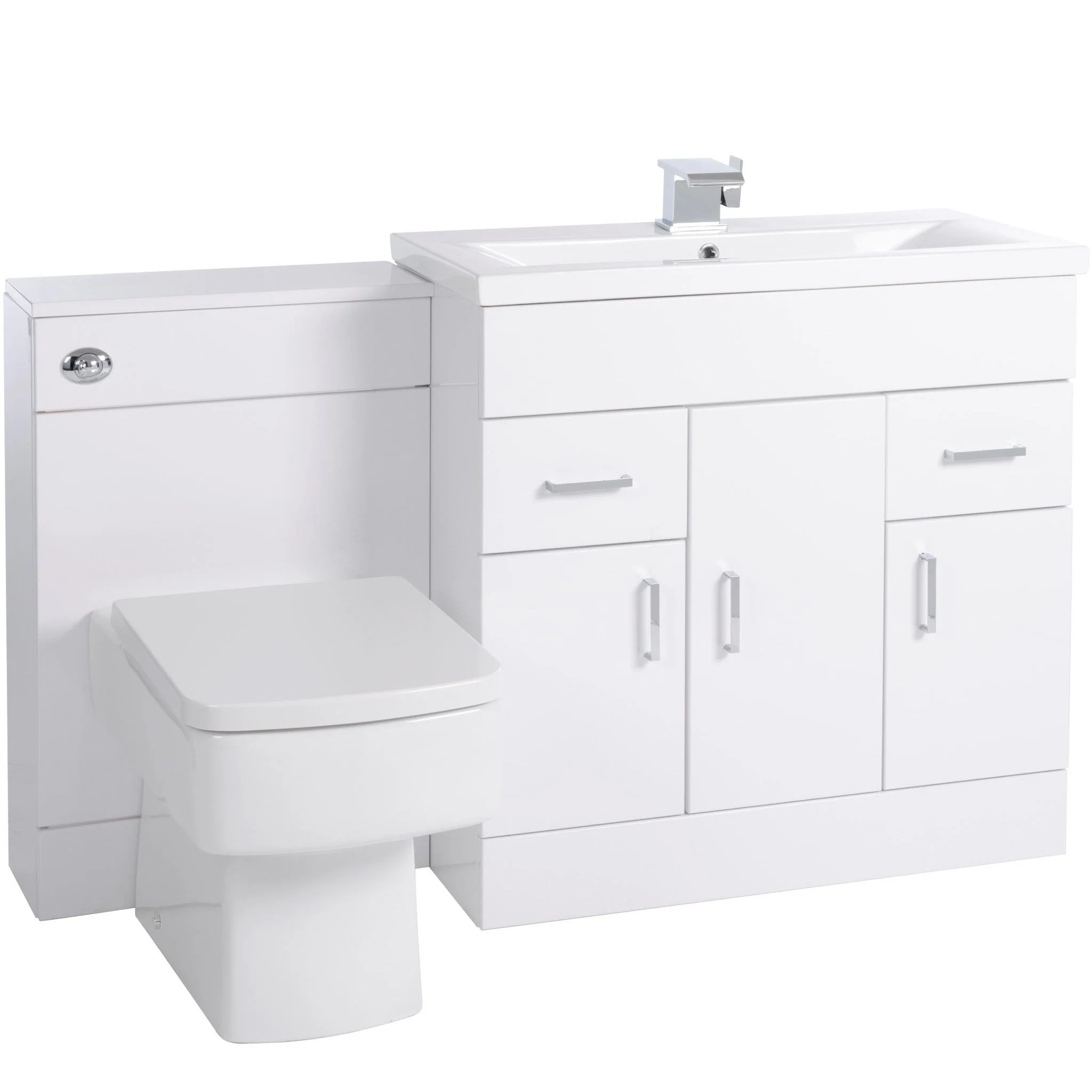 Nova 1500mm Vanity & WC Set - White - Image 3