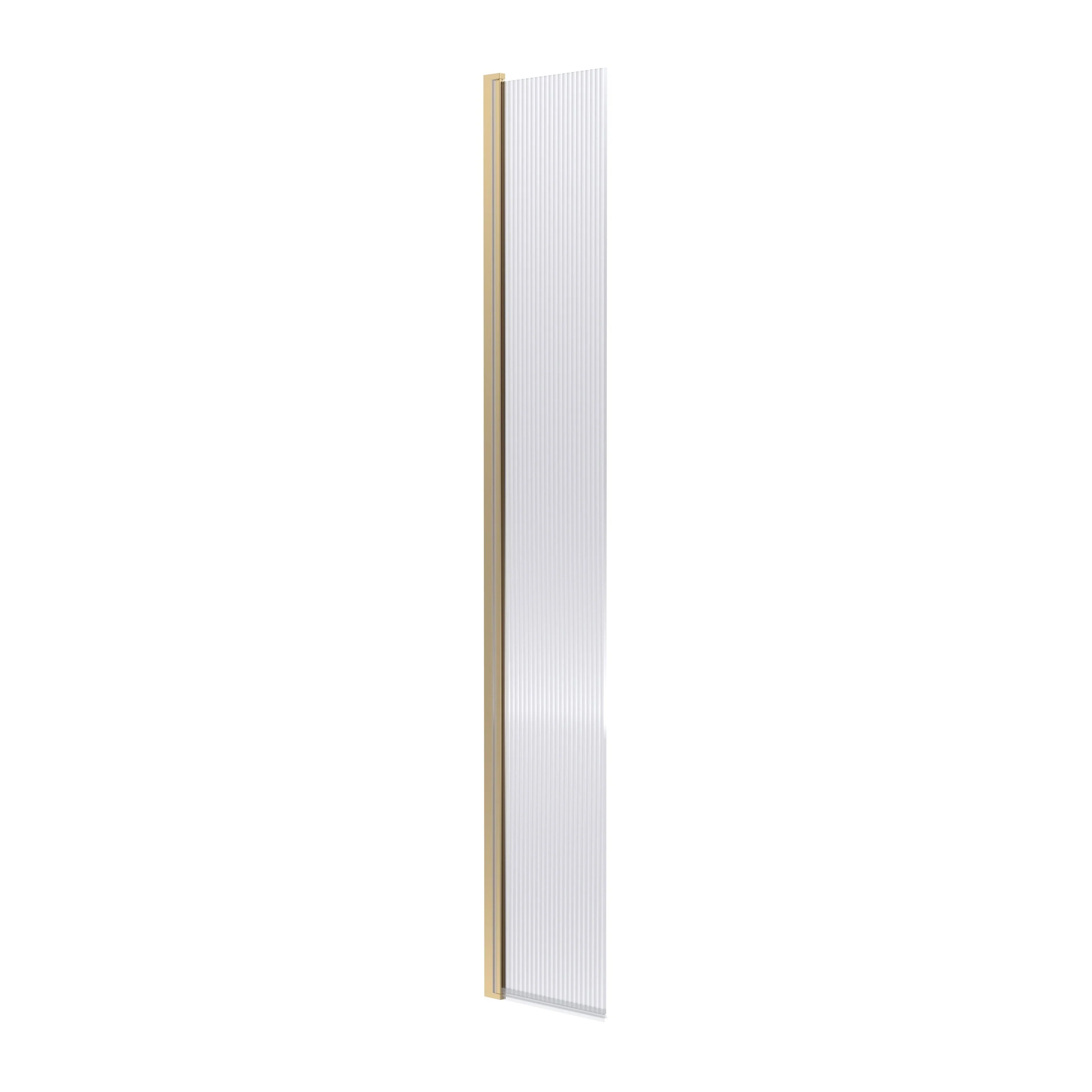 Nuie 1850 x 300mm Fluted Hinged Flipper Screen - Brushed Brass