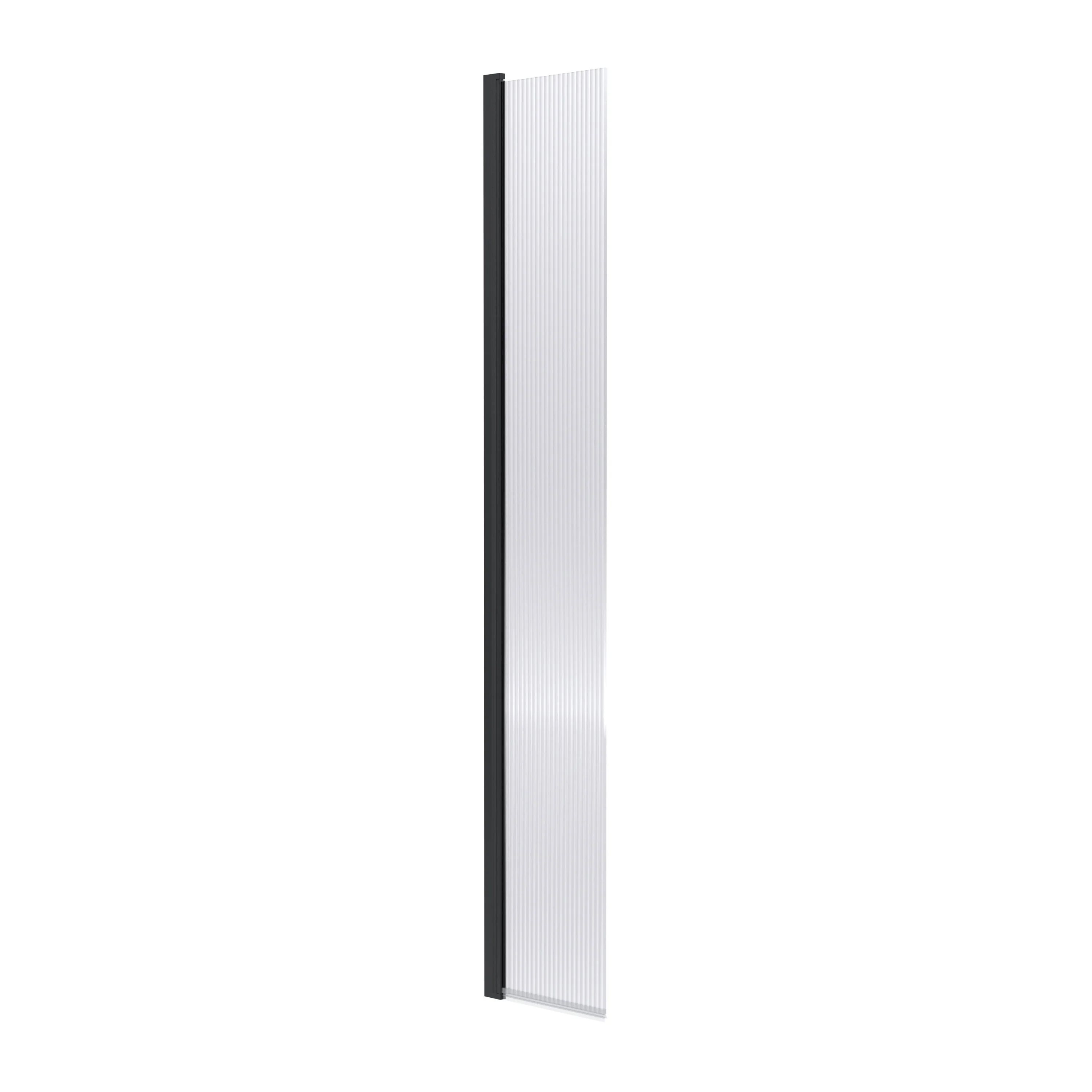 Nuie 1850 x 300mm Fluted Hinged Flipper Screen - Matt Black