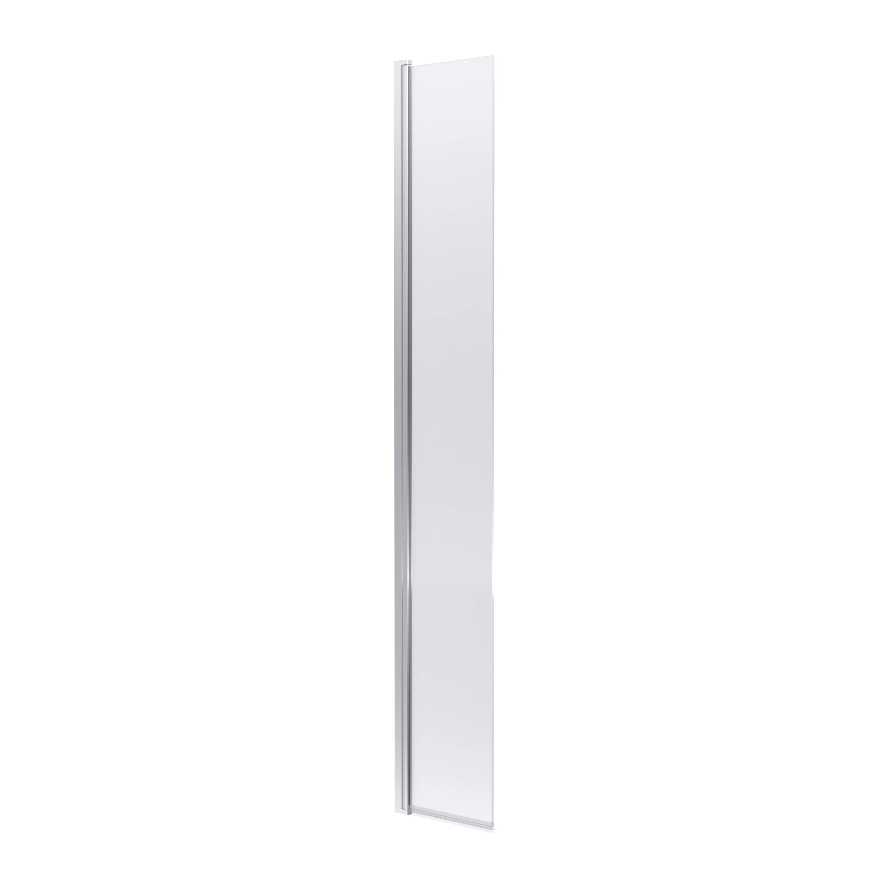 ShowerWorX 300mm Hinged Flipper Screen with Support Bar - Polished Chrome