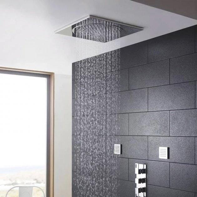 Nuie 370mm Ceiling Tile Square Fixed Shower Head Chrome - Image 2