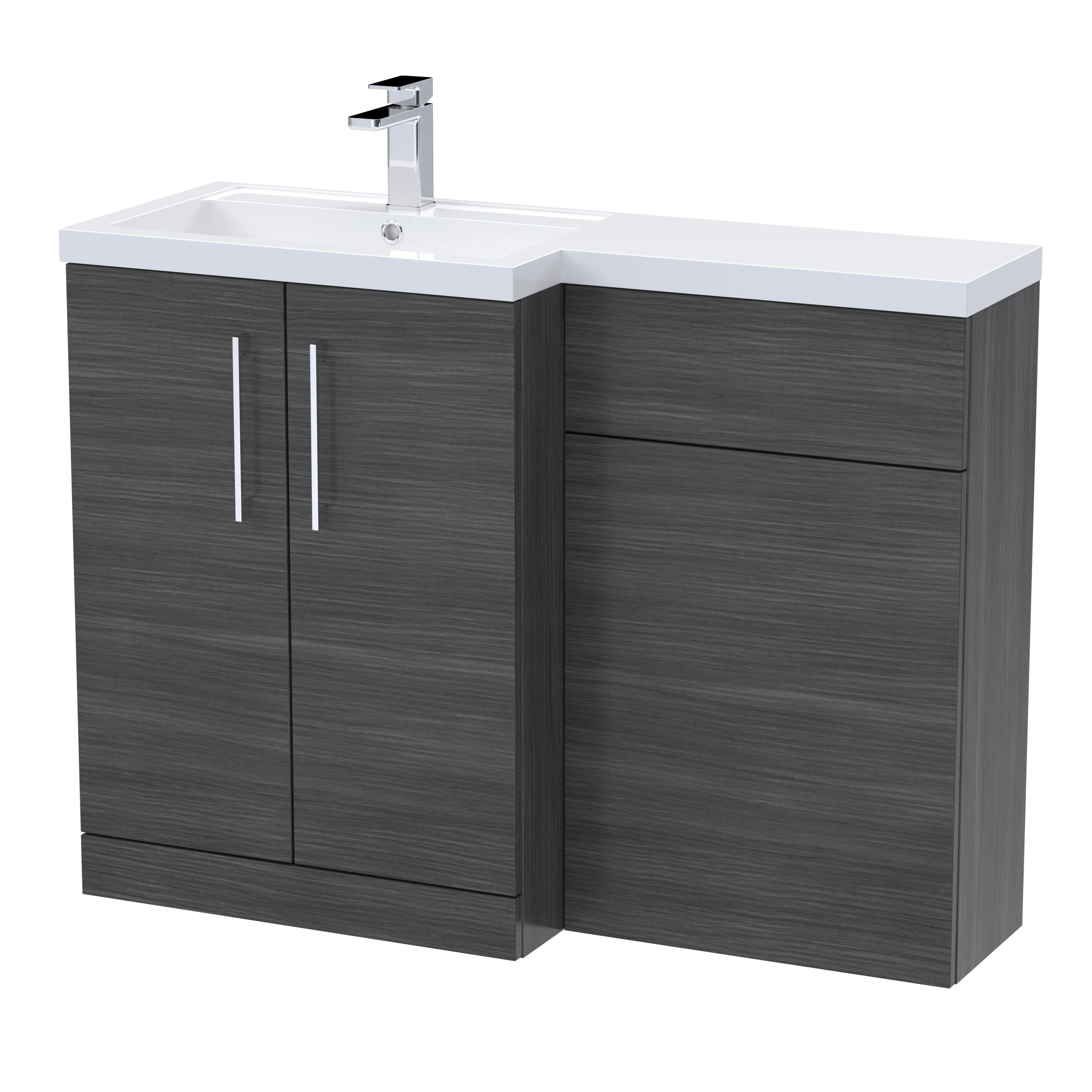 Nuie Arno 1100mm Left Hand Combination - Anthracite Woodgrain