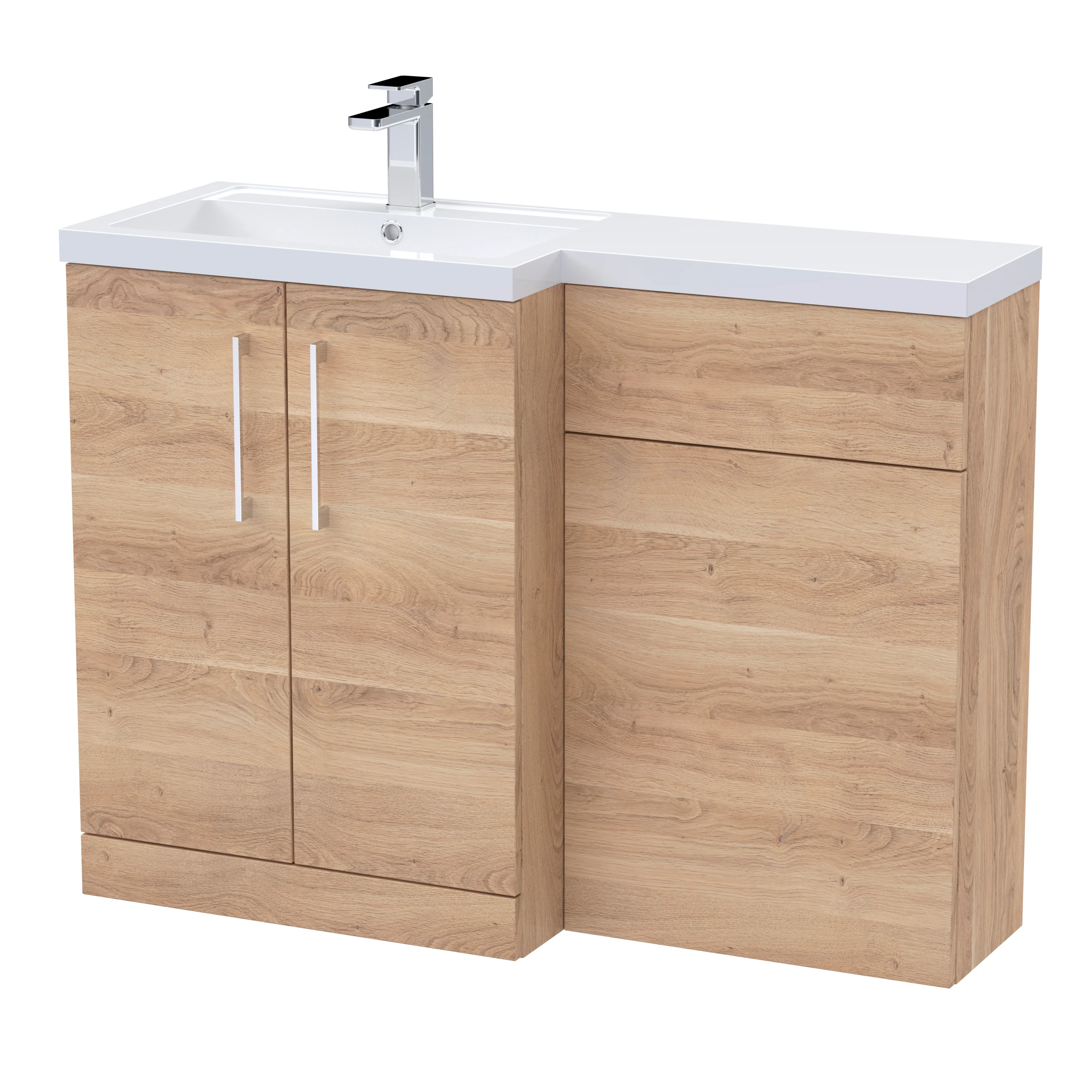 Nuie Arno 1100mm Left Hand Combination - Bleached Oak