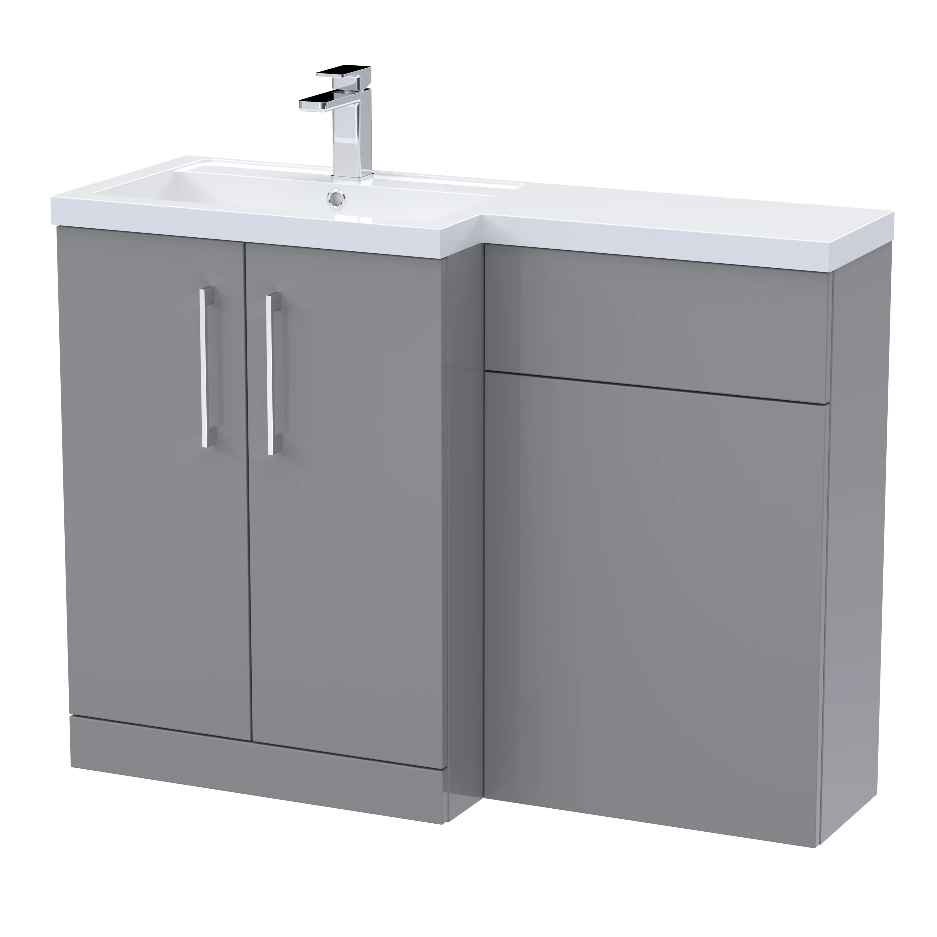 Nuie Arno 1100mm Left Hand Combination - Satin Grey
