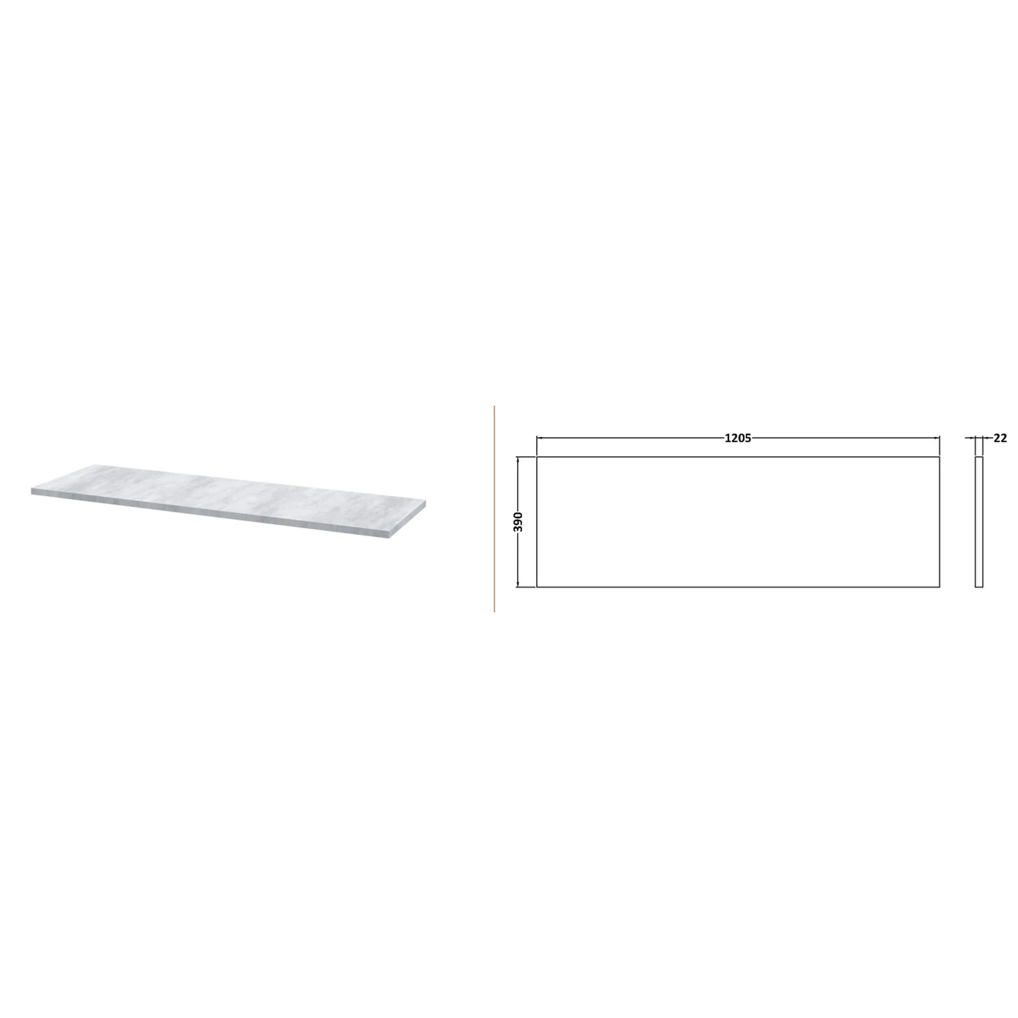 Nuie Arno 1200mm Wall Hung 4-Door Vanity & Laminate Worktop - Gloss White (Bellato Grey Worktop) - Image 3
