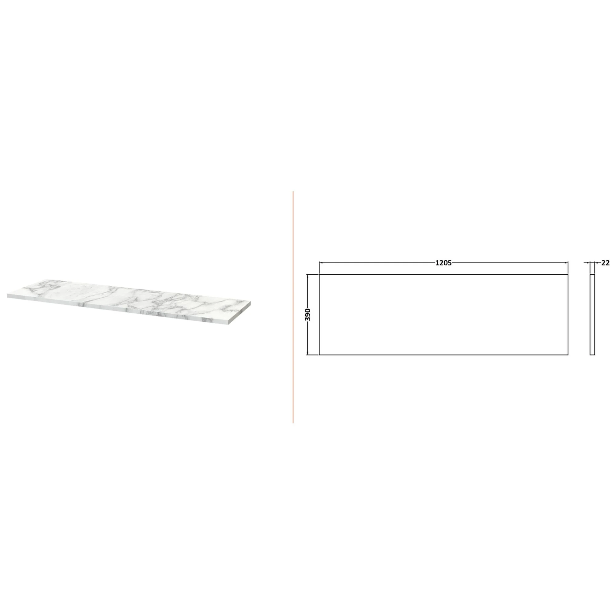 Nuie Arno 1200mm Wall Hung 4-Door Vanity & Laminate Worktop - Midnight Blue (Carrera Marble Worktop) - Image 3