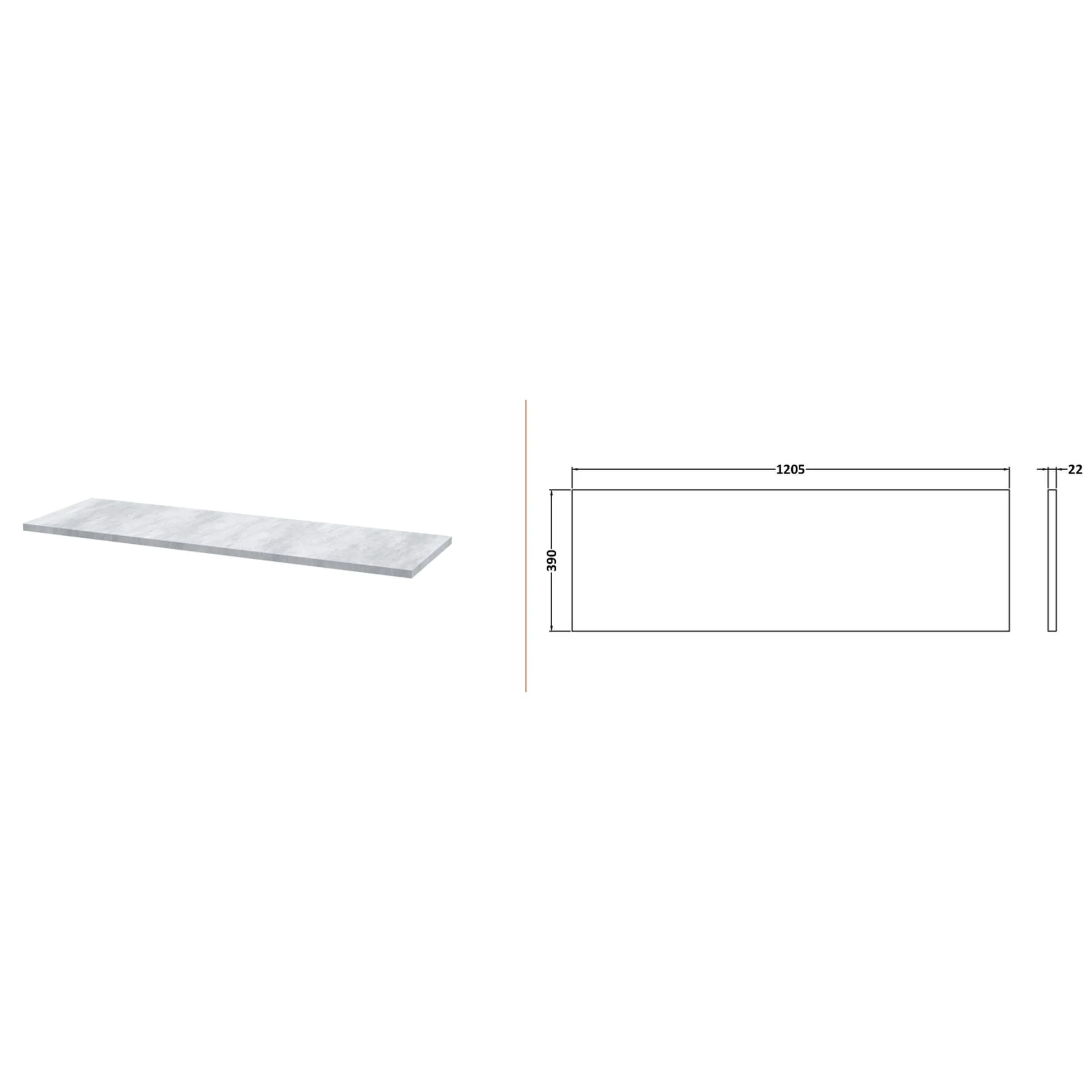 Nuie Arno 1200mm Wall Hung 4-Door Vanity & Laminate Worktop - Satin Grey (Bellato Grey Worktop) - Image 3