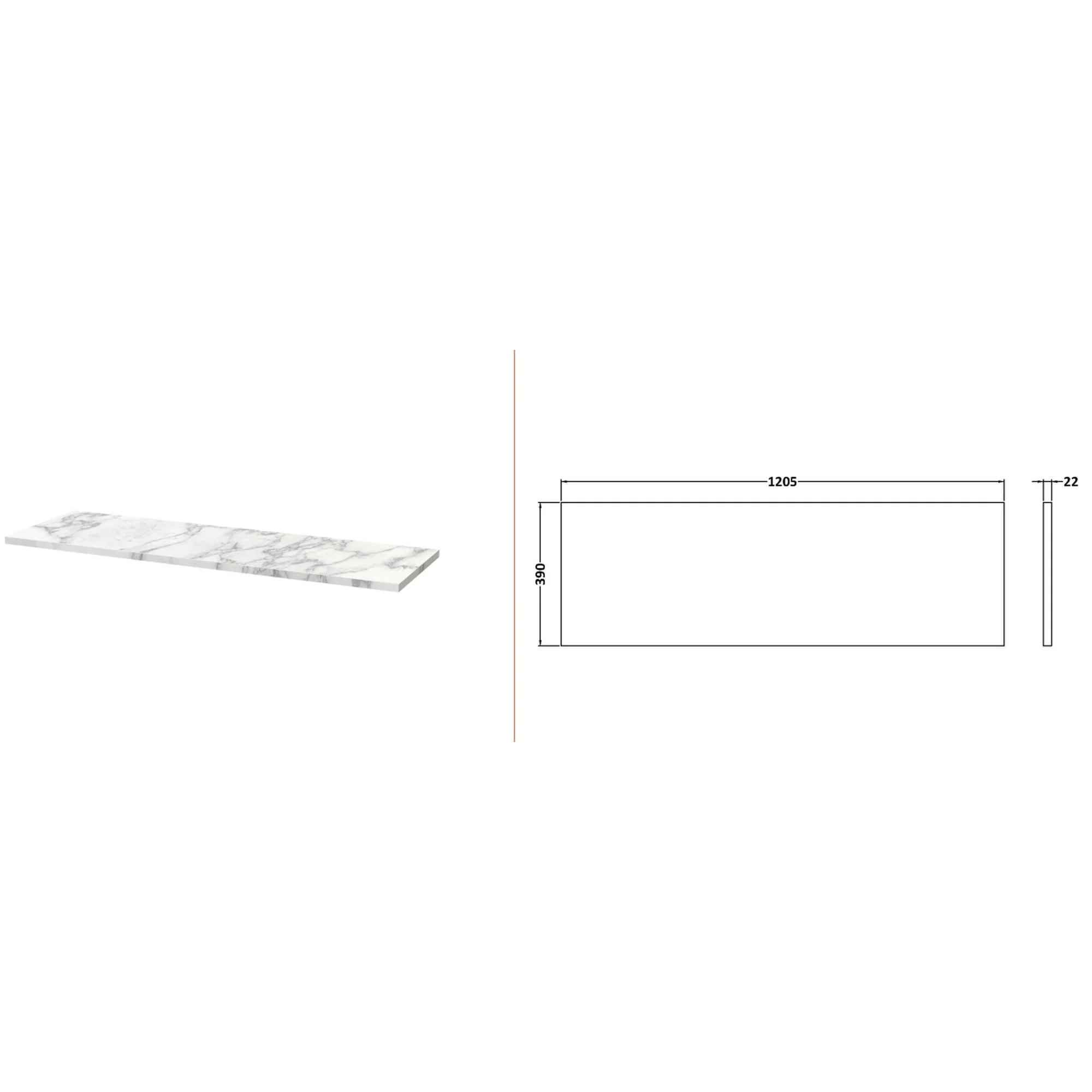 Nuie Arno 1200mm Wall Hung 4-Door Vanity & Laminate Worktop - Satin Grey (Carrera Marble Worktop) - Image 3