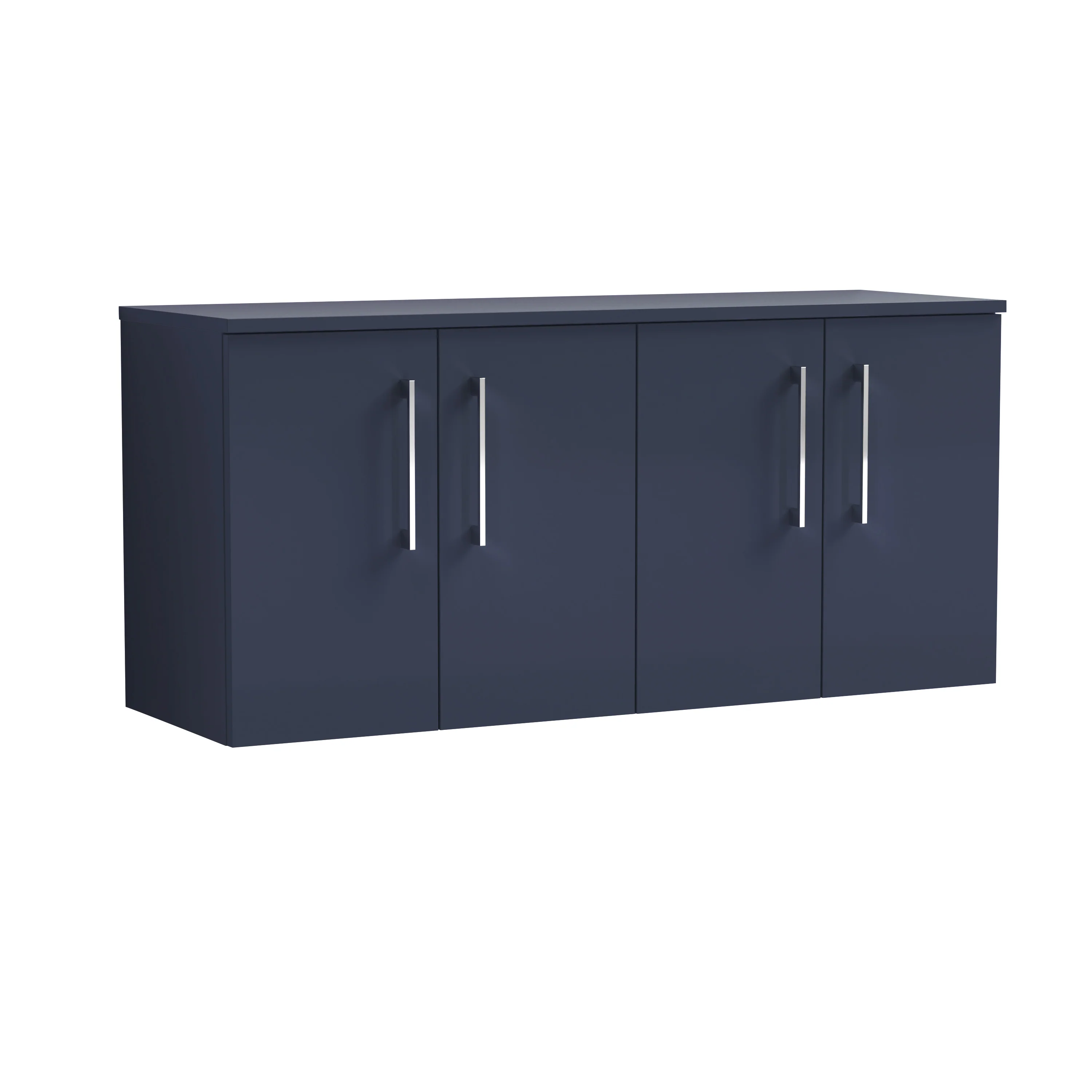 Nuie Arno 1200mm Wall Hung 4-Door Vanity & Worktop - Midnight Blue - Image 2
