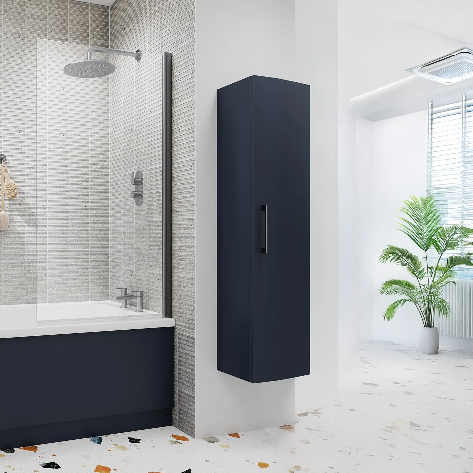 Nuie Arno 300mm Tall Unit (1 Door) - Midnight Blue