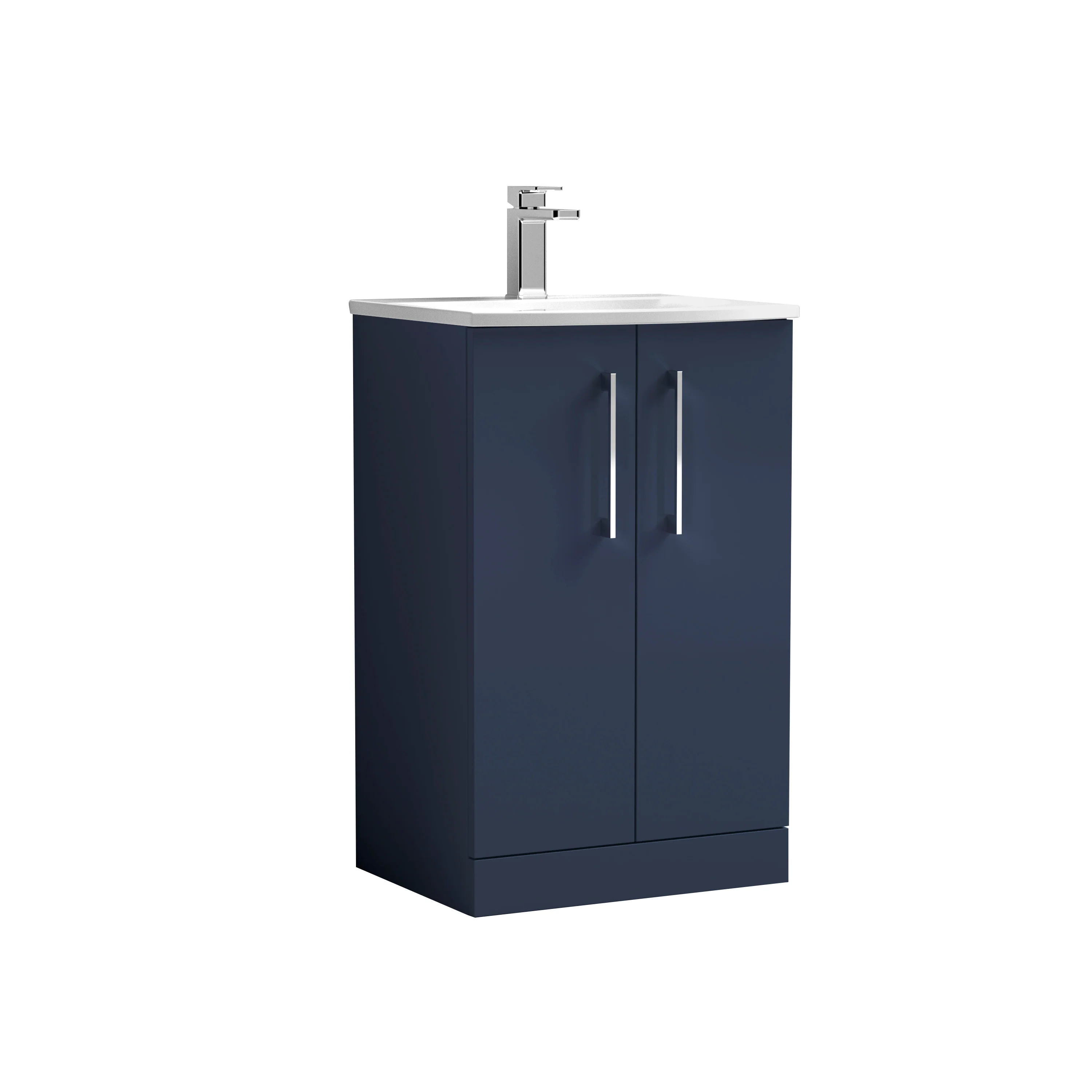 Nuie Arno 500mm Floor Standing 2-Door Vanity & Basin 4 - Midnight Blue