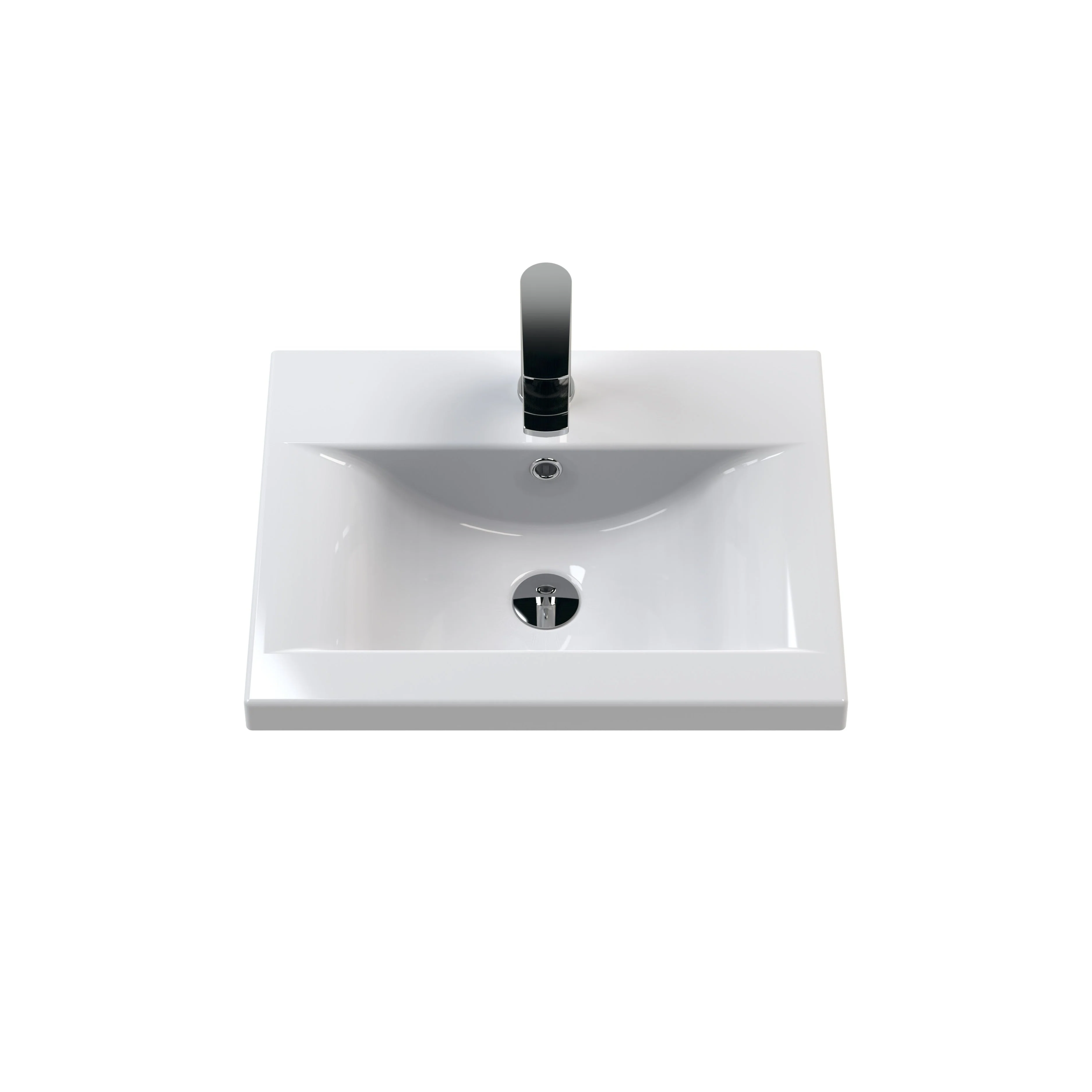 Nuie Arno 500mm Wall Hung 2-Door Vanity & Basin 1 - Gloss White - Image 5