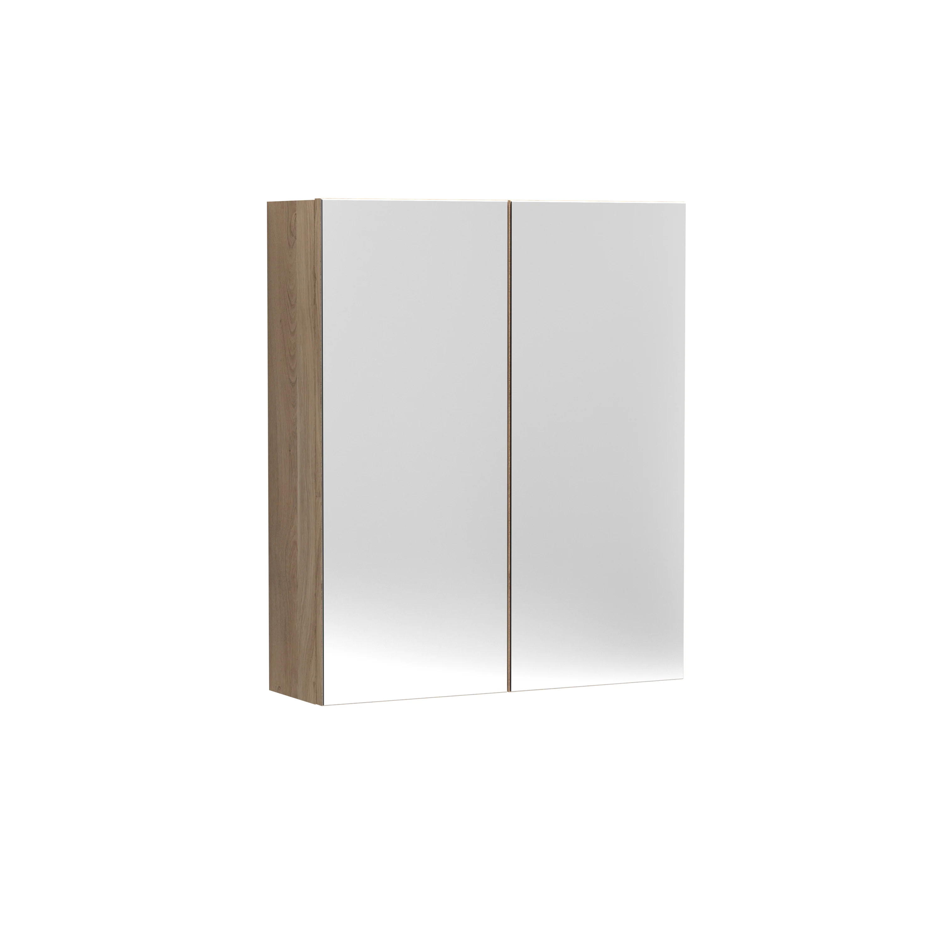 Nuie Arno 600mm Mirror Unit (50/50) - Bleached Oak - Image 2