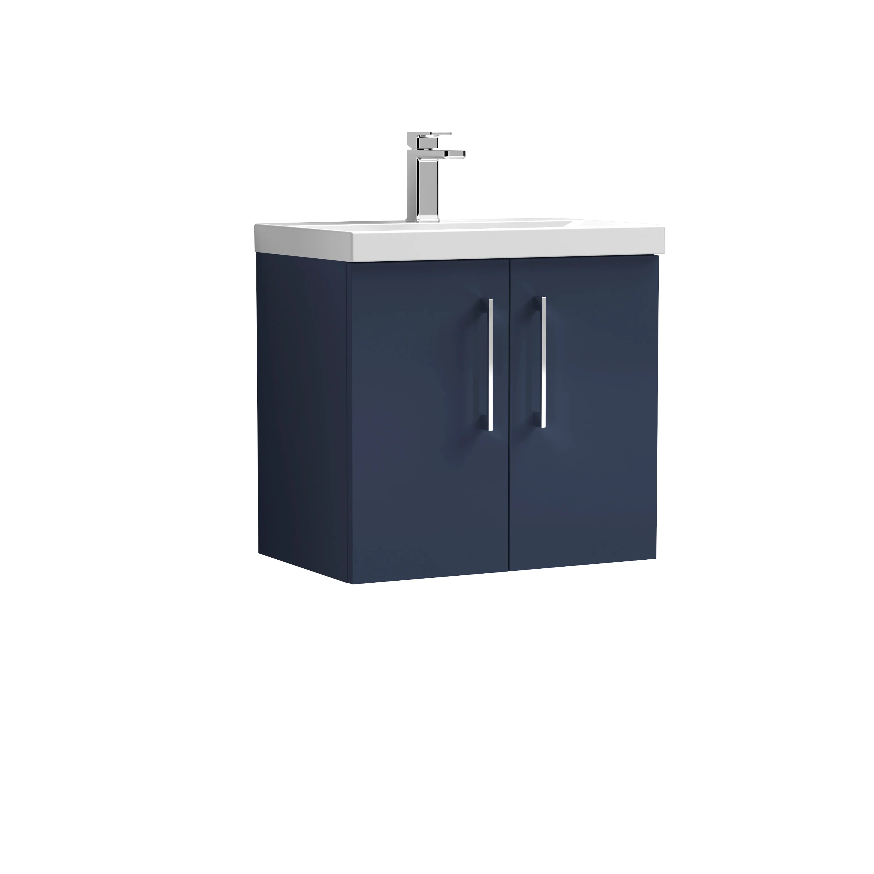 Nuie Arno 600mm Wall Hung 2-Door Vanity & Basin 1 - Midnight Blue