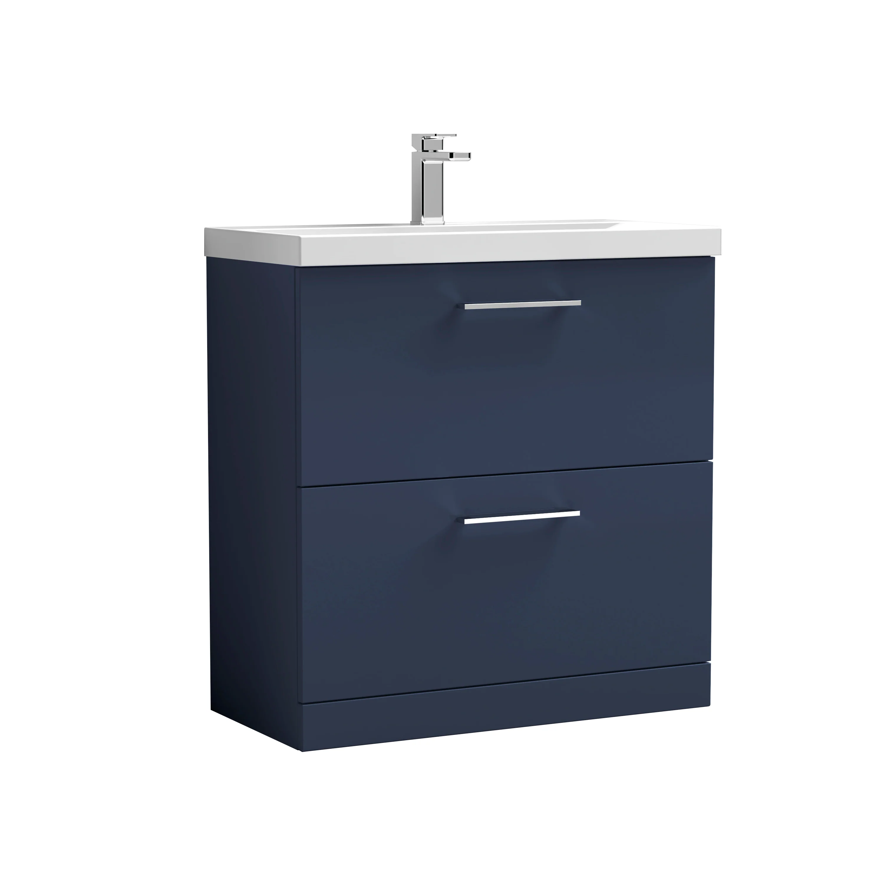 Nuie Arno 800mm Floor Standing 2-Drawer Vanity & Basin 1 - Midnight Blue