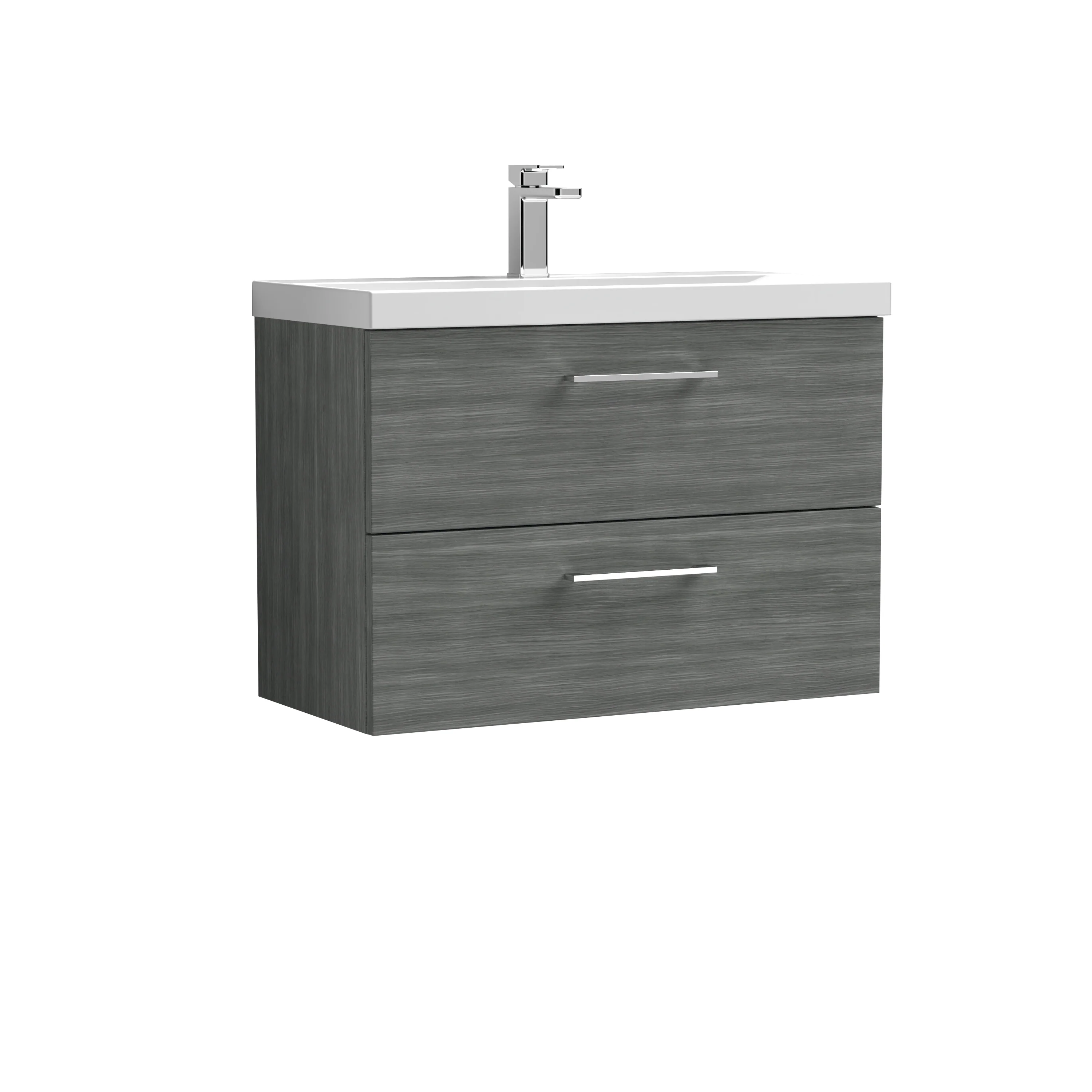 Nuie Arno 800mm Wall Hung 2-Drawer Vanity & Basin 3 - Anthracite